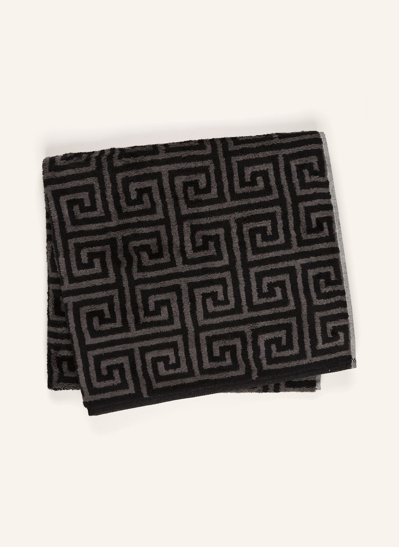 Cawö Ręcznik kąpielowy NOBLESSE ELEGANCE: CZIEMNOSZARY / CZARNY