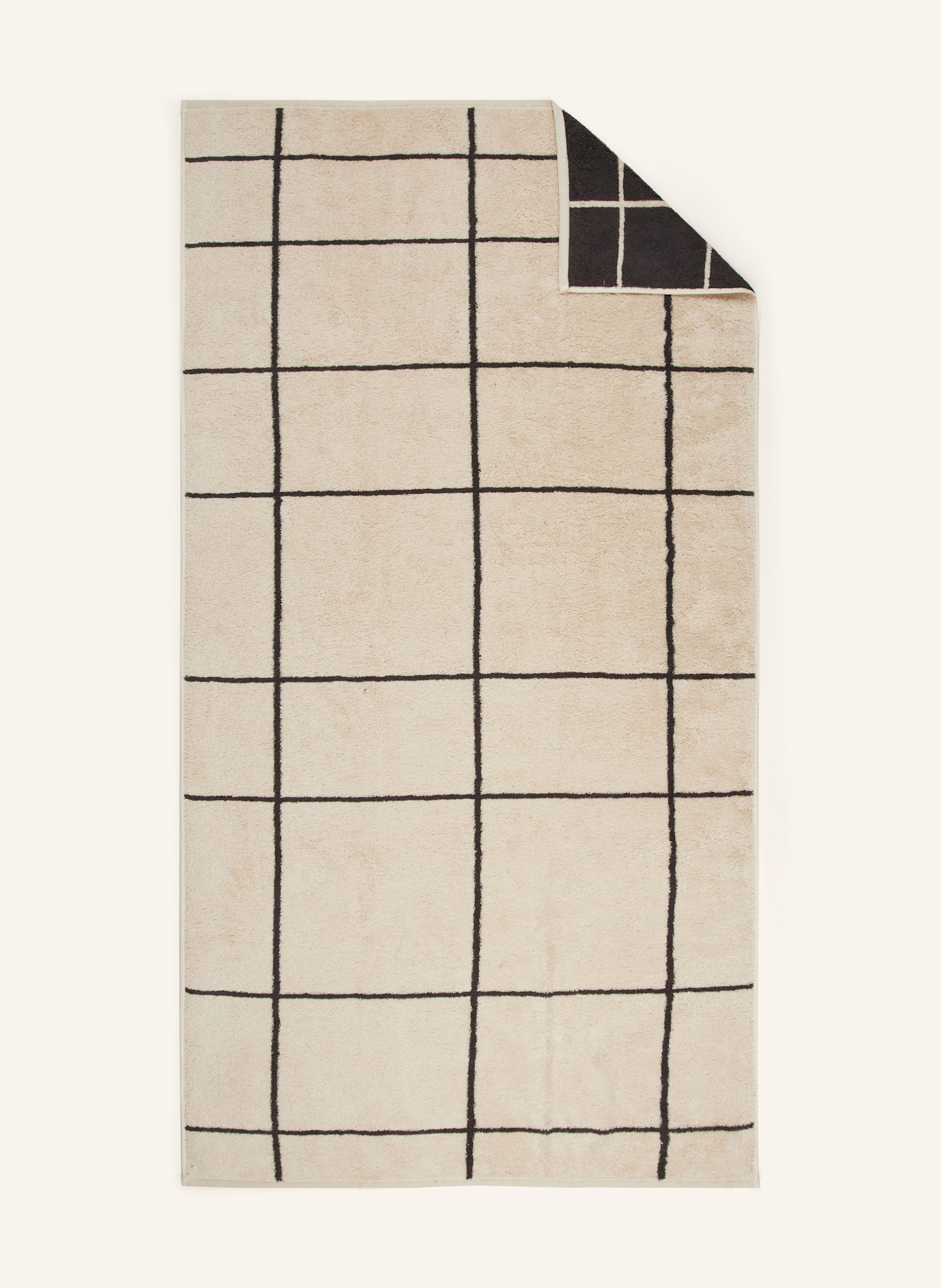 Cawö Bath towel: BEIGE / DARK GRAY