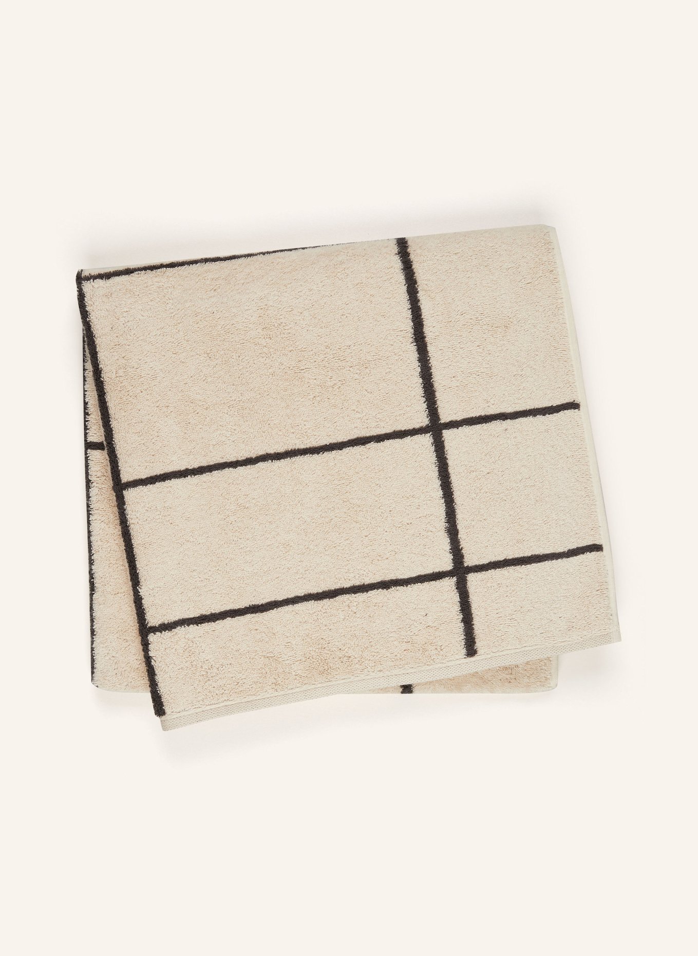 Cawö Bath towel: BEIGE / DARK GRAY