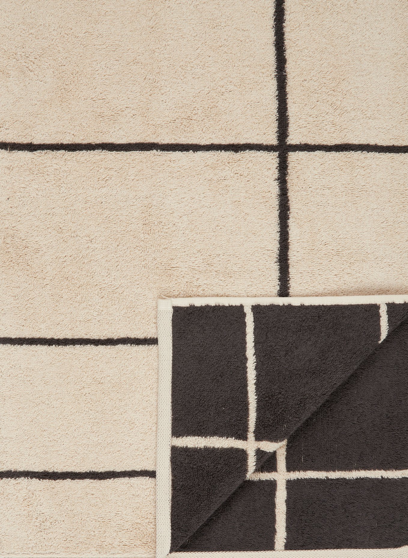 Cawö Bath towel: BEIGE / DARK GRAY