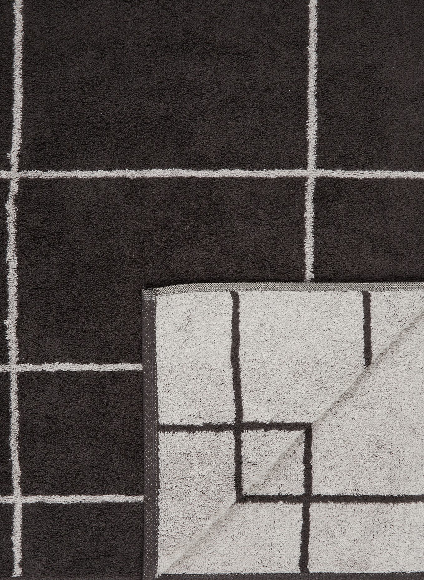 Cawö Bath towel: DARK GRAY / WHITE