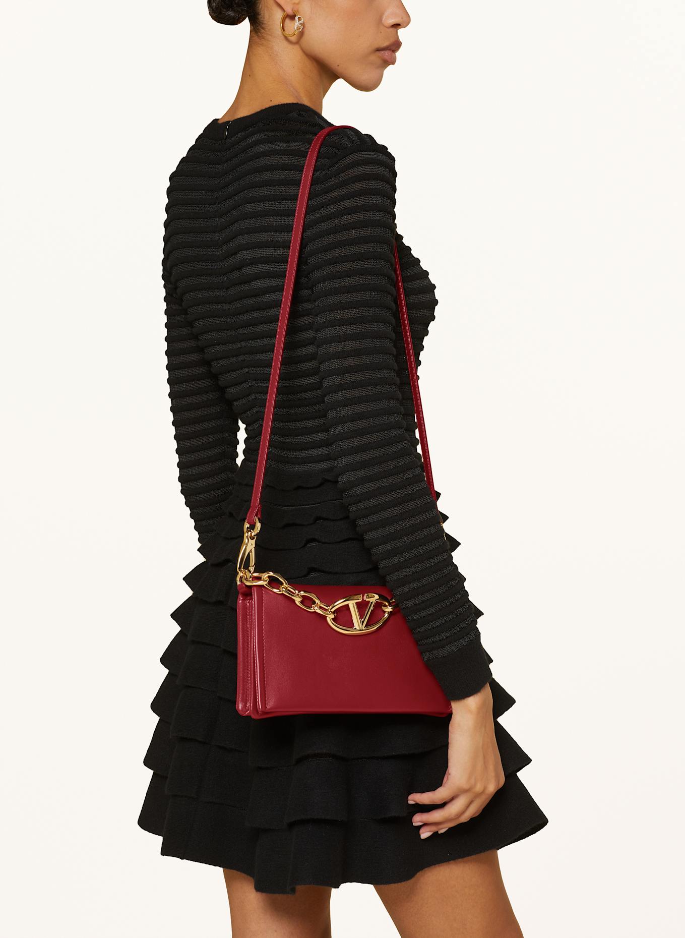 VALENTINO GARAVANI Clutch MINI in dunkelrot
