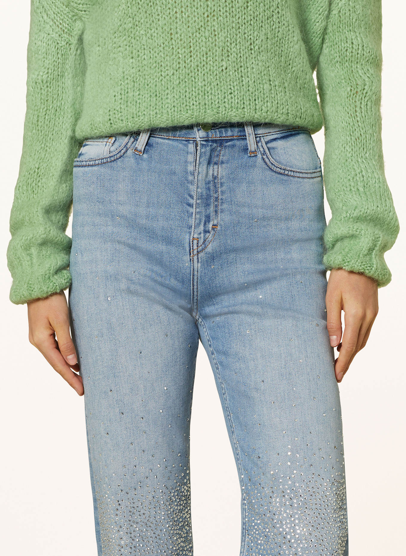 rich&royal Straight Jeans mit Schmucksteinen, Farbe: 700 DENIM BLUE (Bild 5)