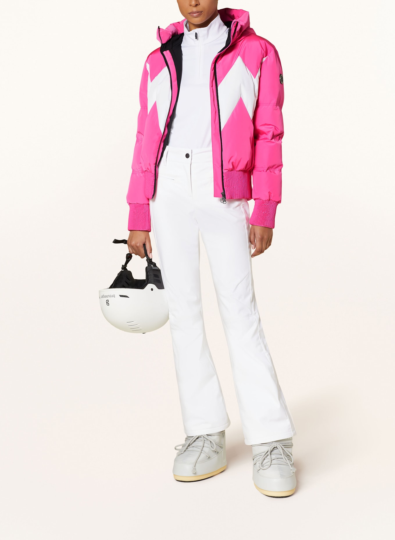 SPORTALM Daunen-Skijacke: PINK/ WEISS