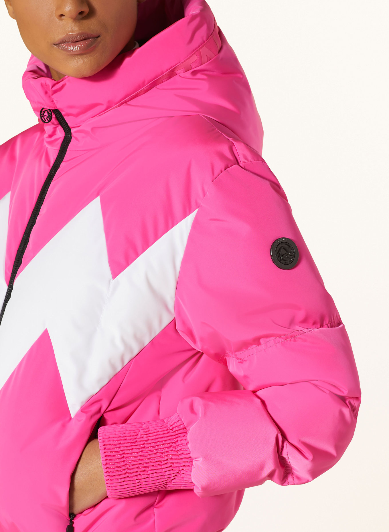 SPORTALM Daunen-Skijacke: PINK/ WEISS
