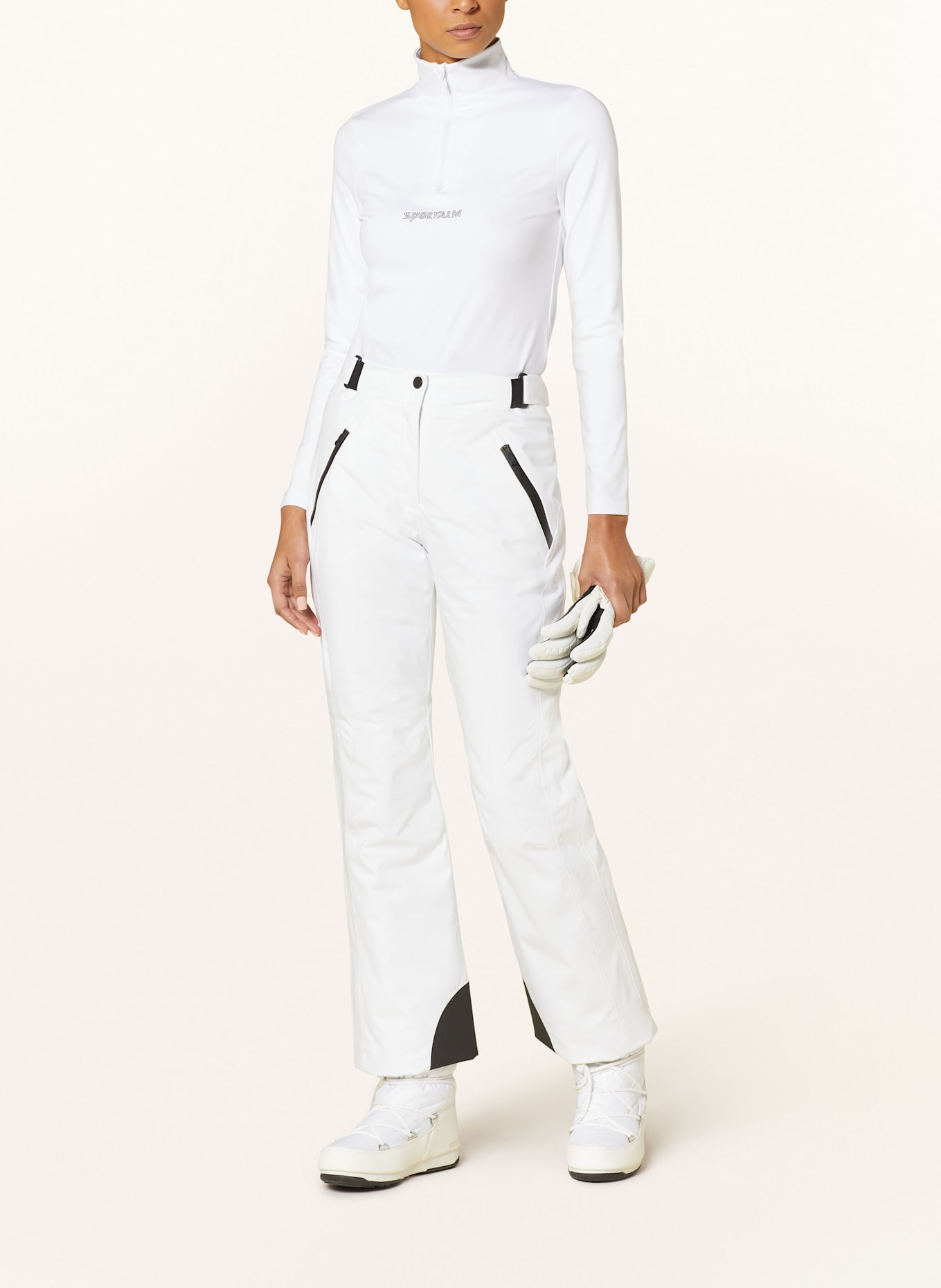 SPORTALM Midlayer mit Schmucksteinen, Farbe: WEISS (Bild 2)