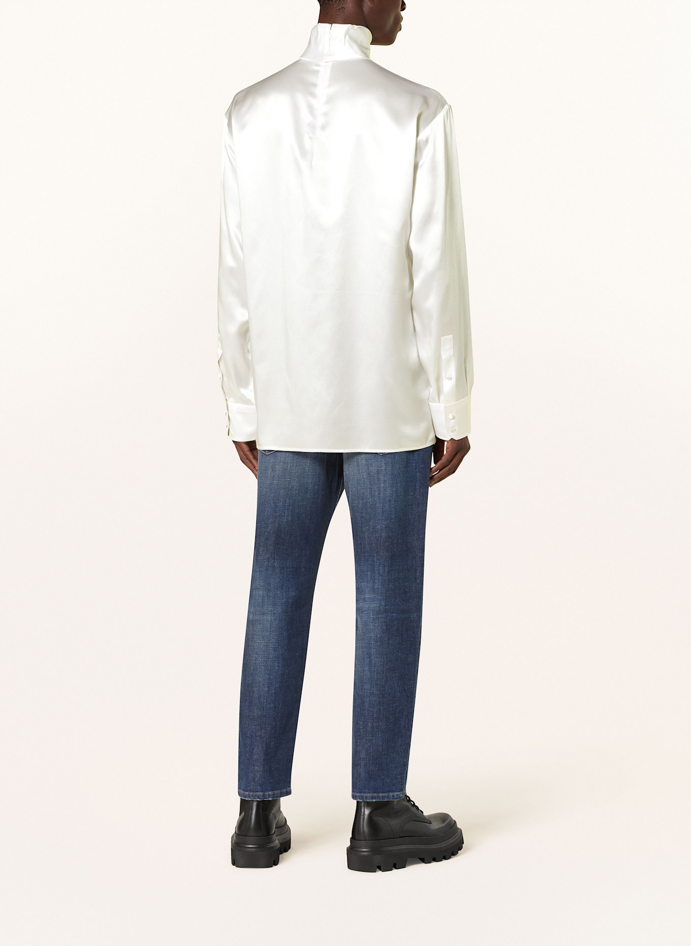 DOLCE & GABBANA Hedvábná košile Comfort Fit: BÍLÁ