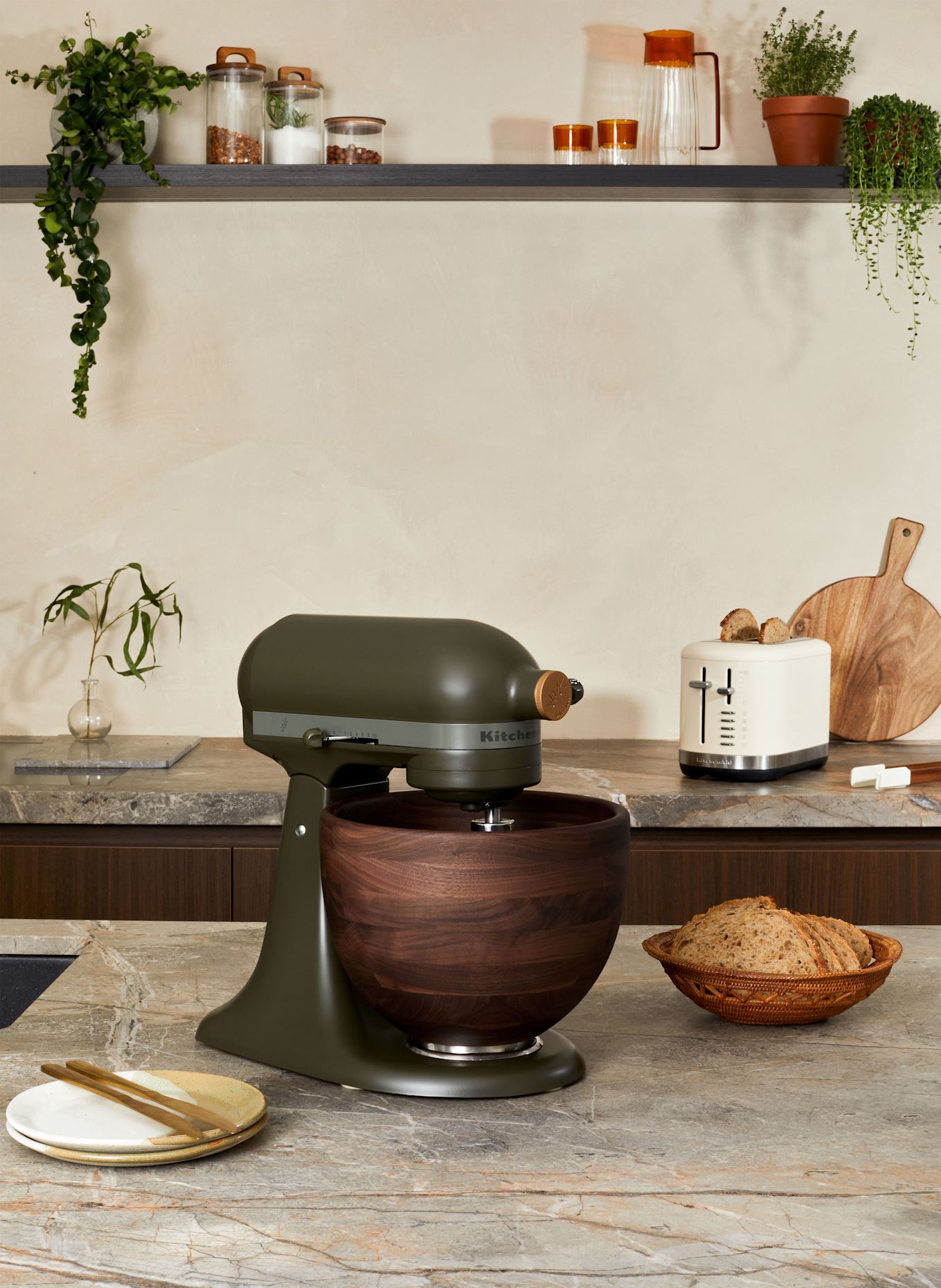 KitchenAid Küchenmaschine ARTISAN 4,7 l: DUNKELGRÜN / DUNKELBRAUN