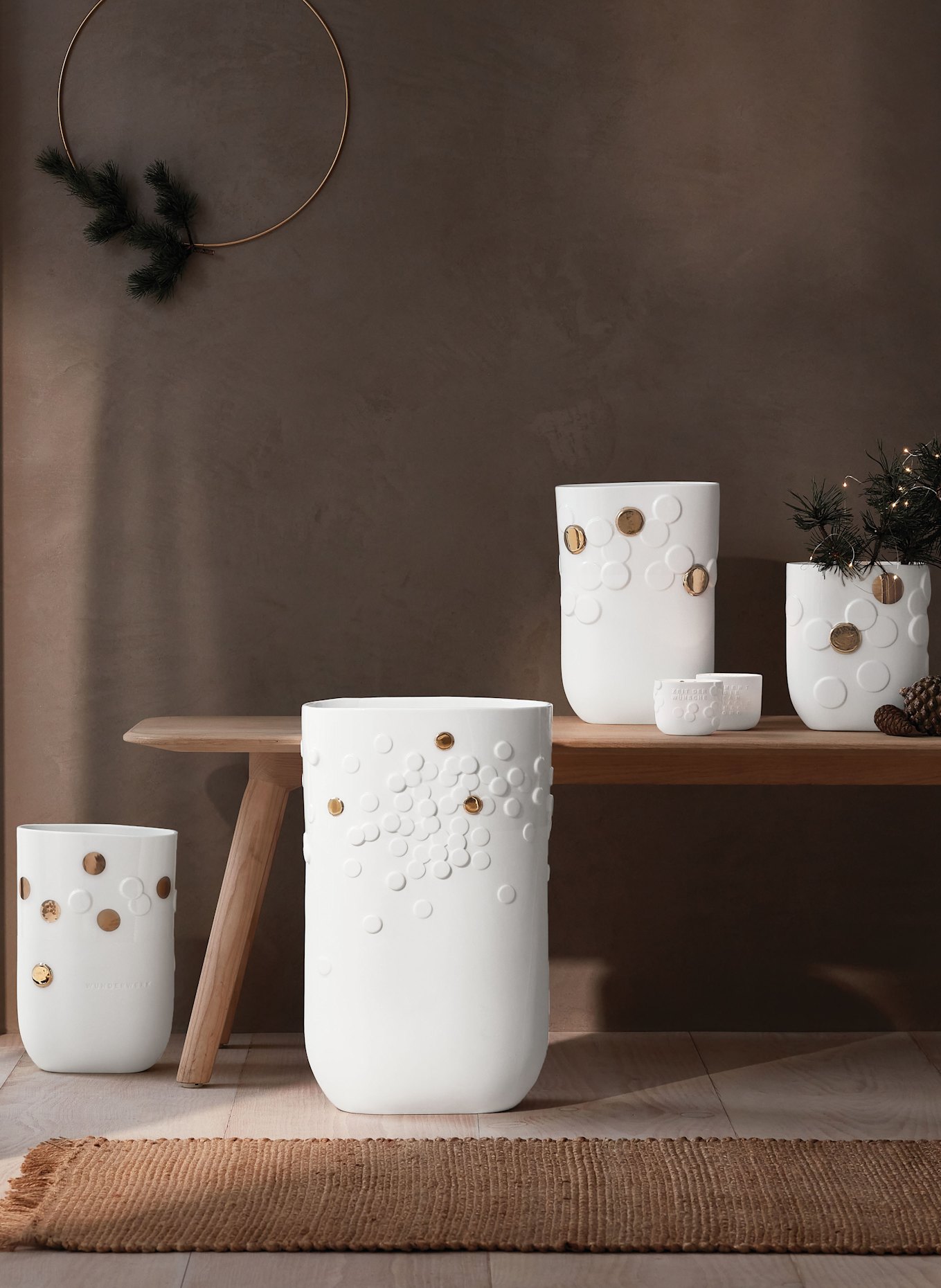 RÄDER Vase PUNKTE: WEISS / GOLD