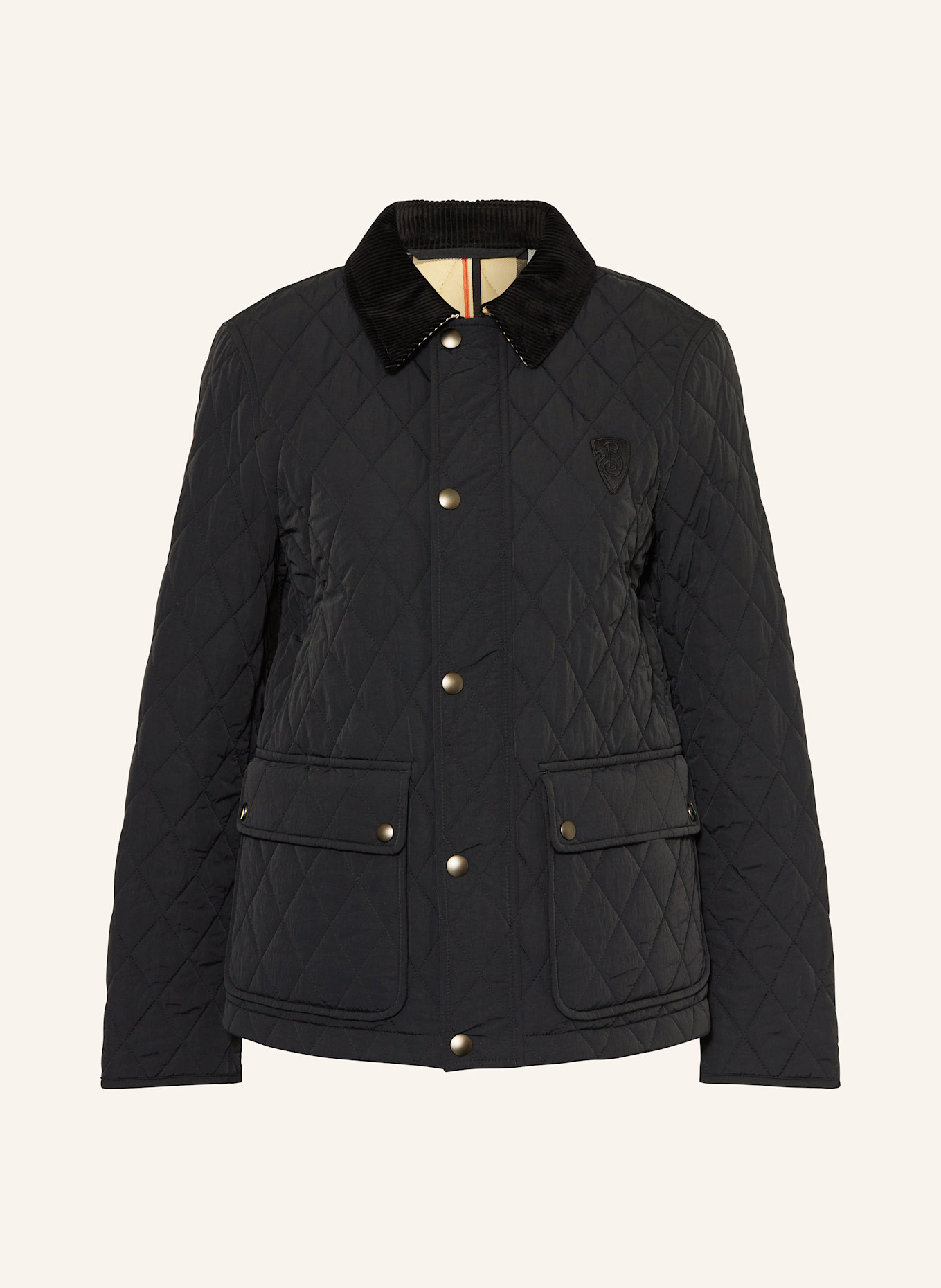 Black burberry quilted jacket deals