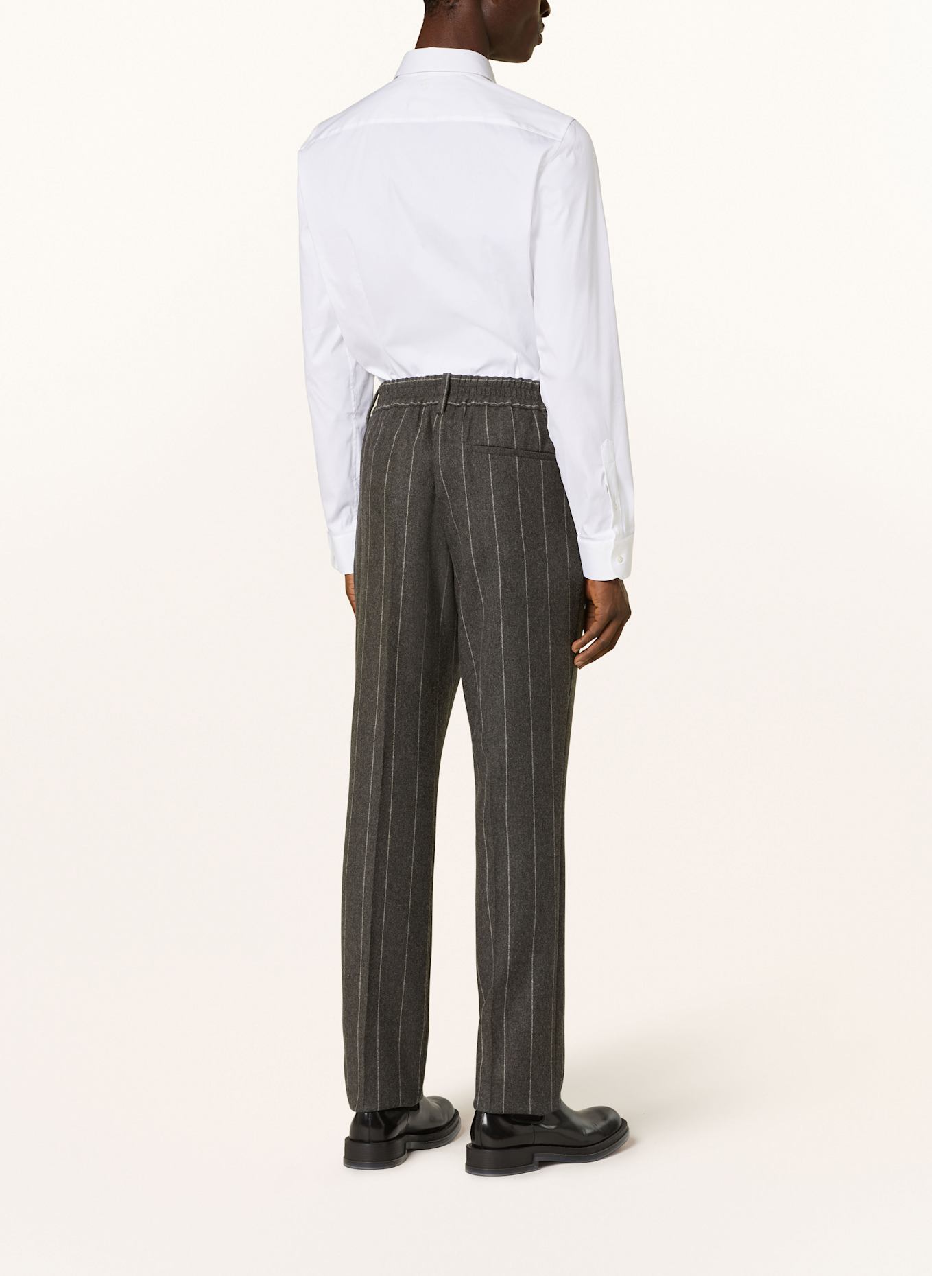 BURBERRY Regular fit suit trousers in flannel in dark gray