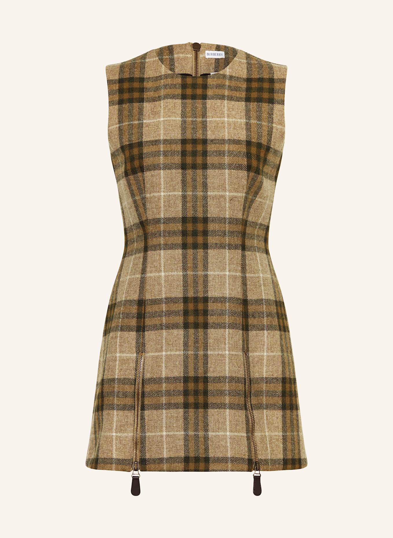 BURBERRY Etuikleid: HELLBRAUN / KHAKI / OLIV