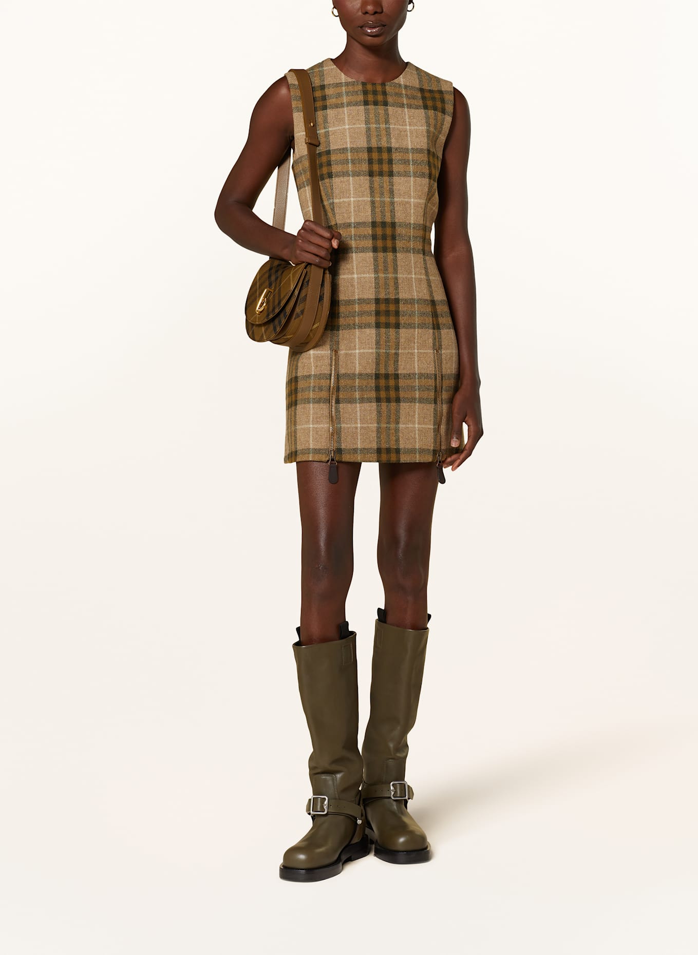 BURBERRY Etuikleid: HELLBRAUN / KHAKI / OLIV