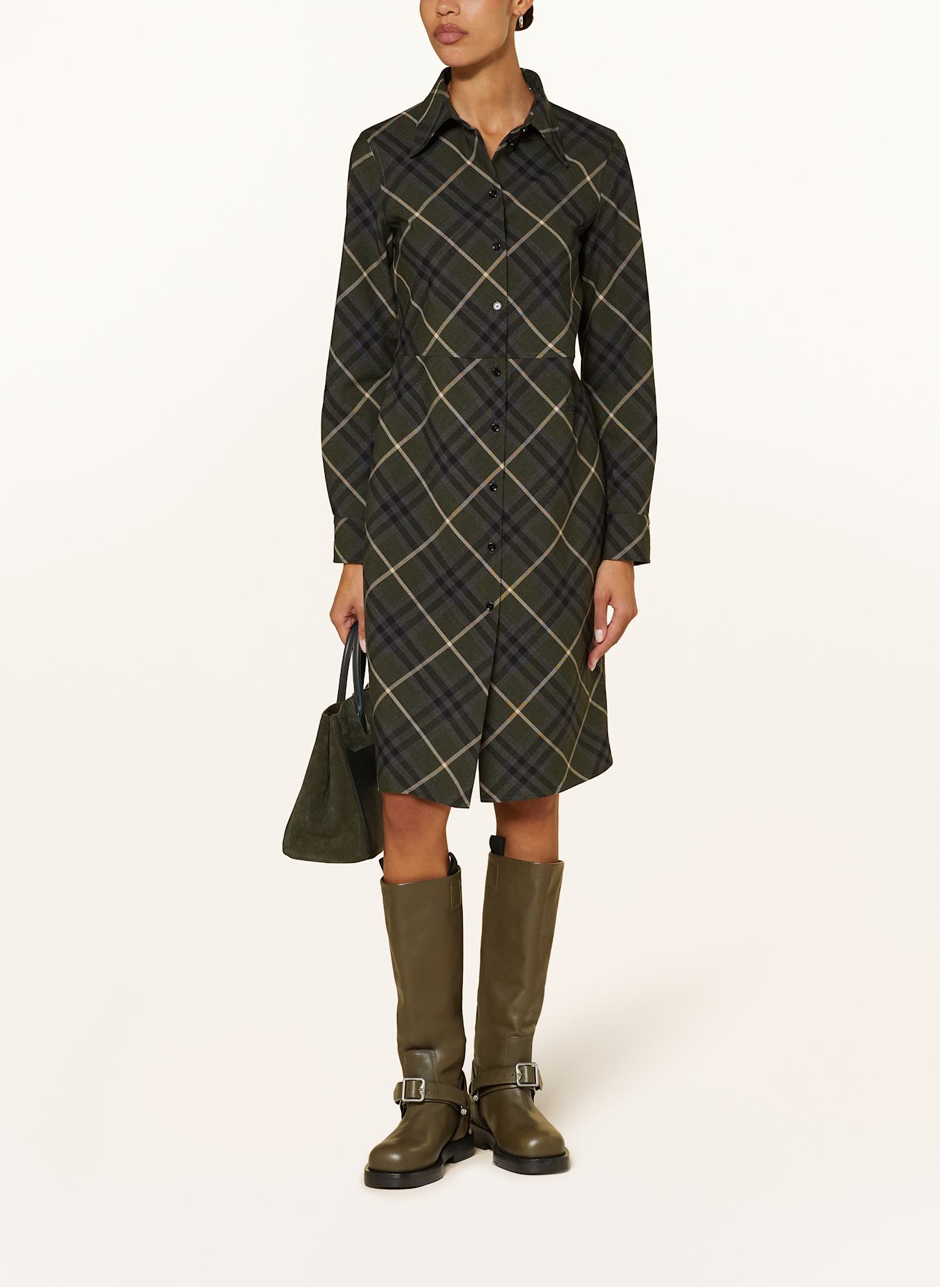 Asymmetric plaid shirt dress best sale