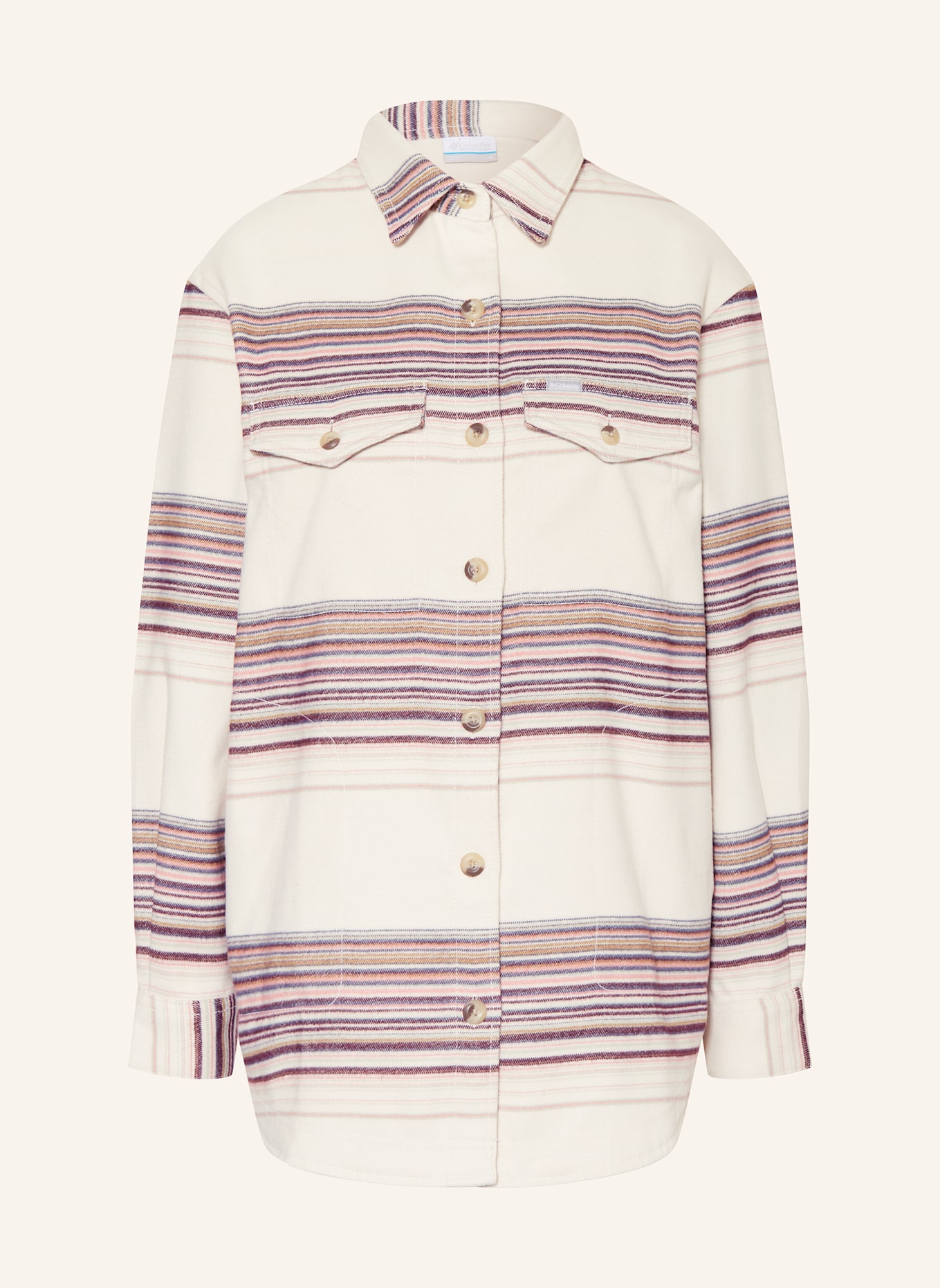 Columbia CALICO BASIN™ outdoor blouse: CREAM / DARK PURPLE / BROWN