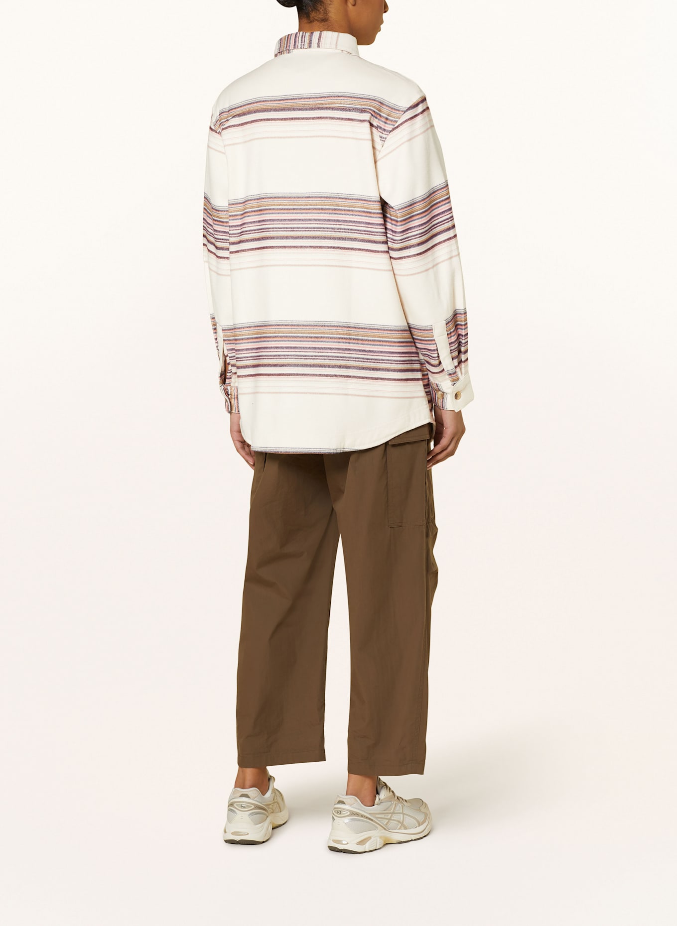 Columbia CALICO BASIN™ outdoor blouse: CREAM / DARK PURPLE / BROWN