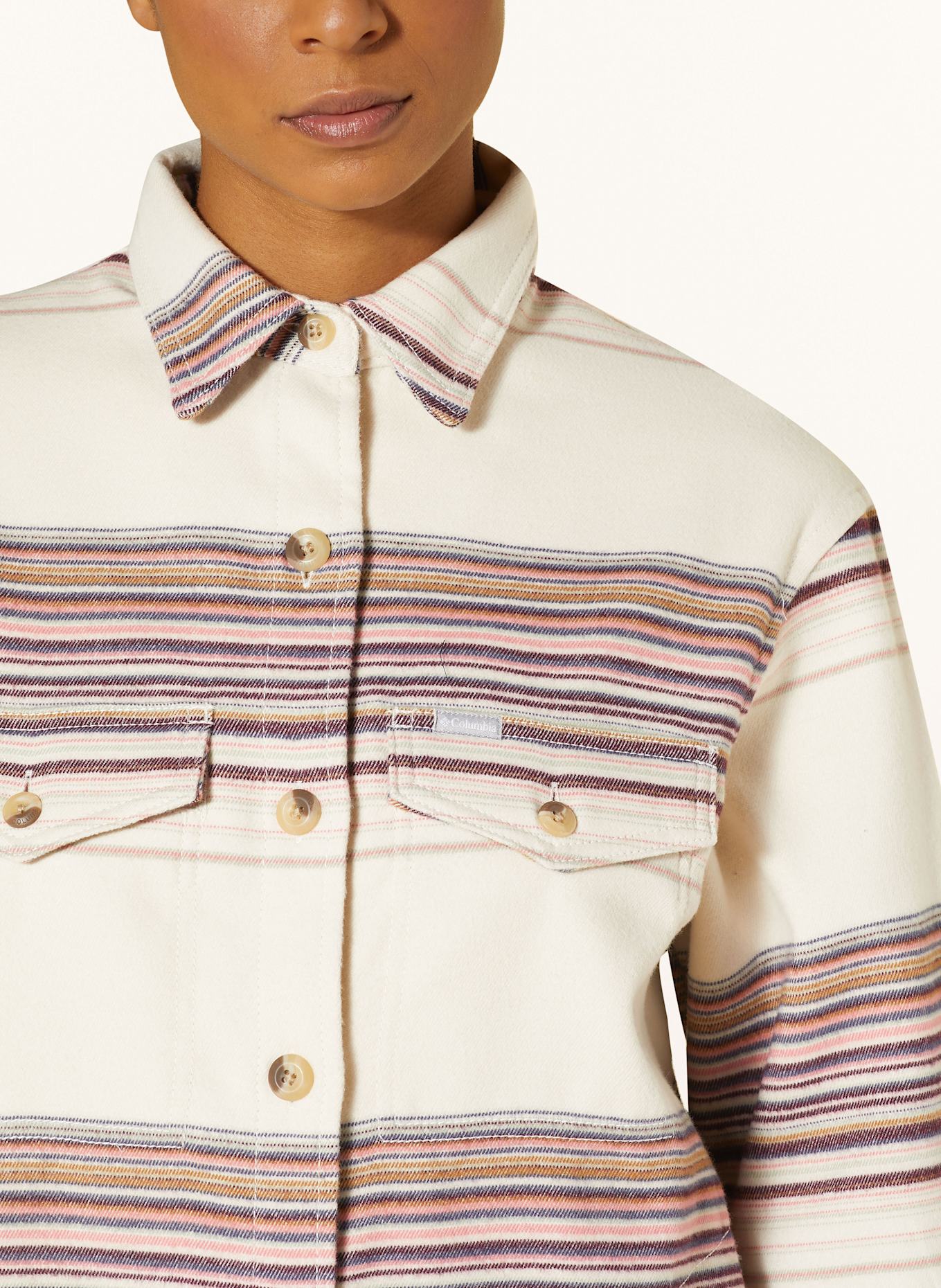 Columbia CALICO BASIN™ outdoor blouse: CREAM / DARK PURPLE / BROWN