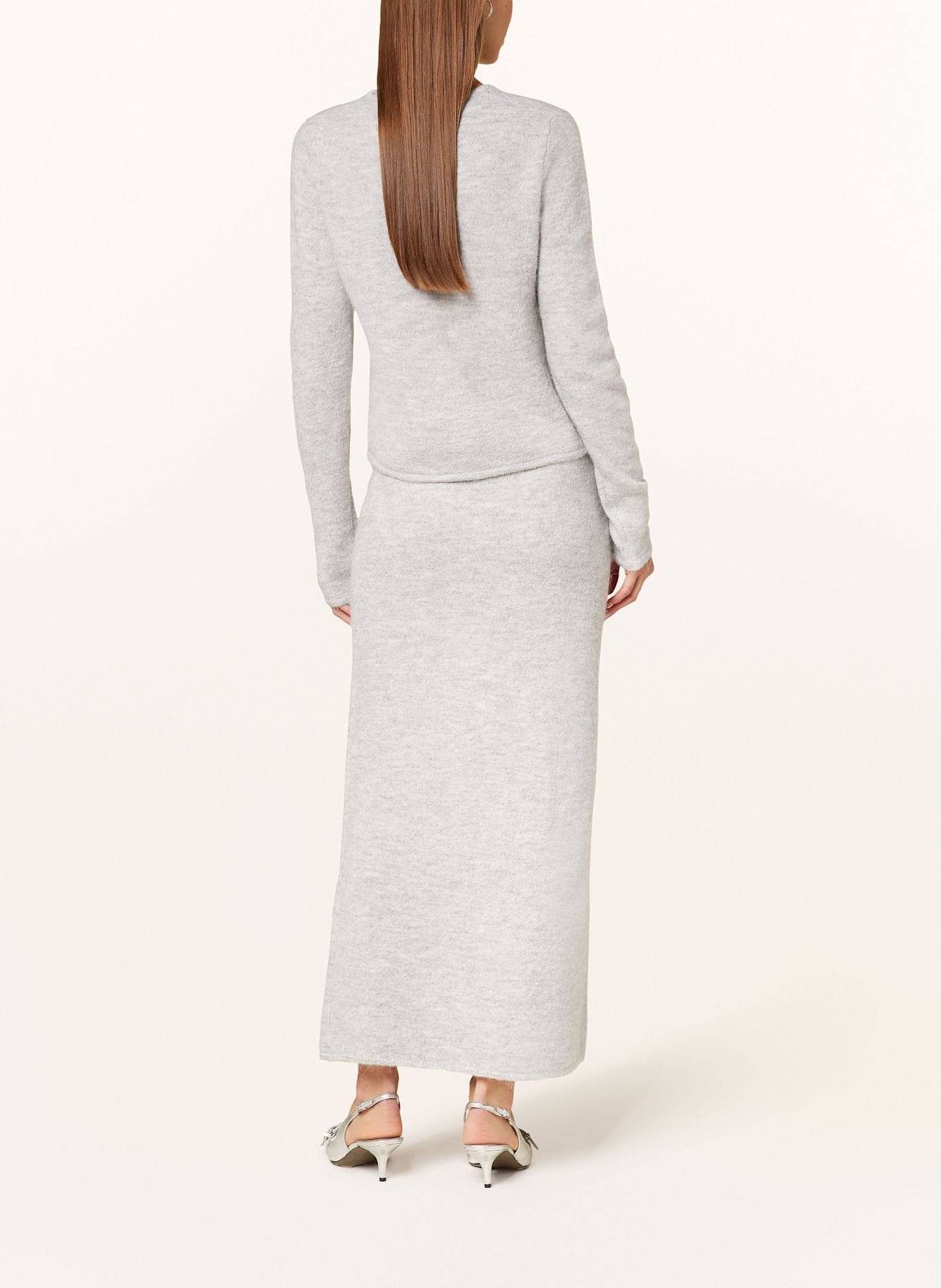 gina tricot Knit skirt: LIGHT GRAY