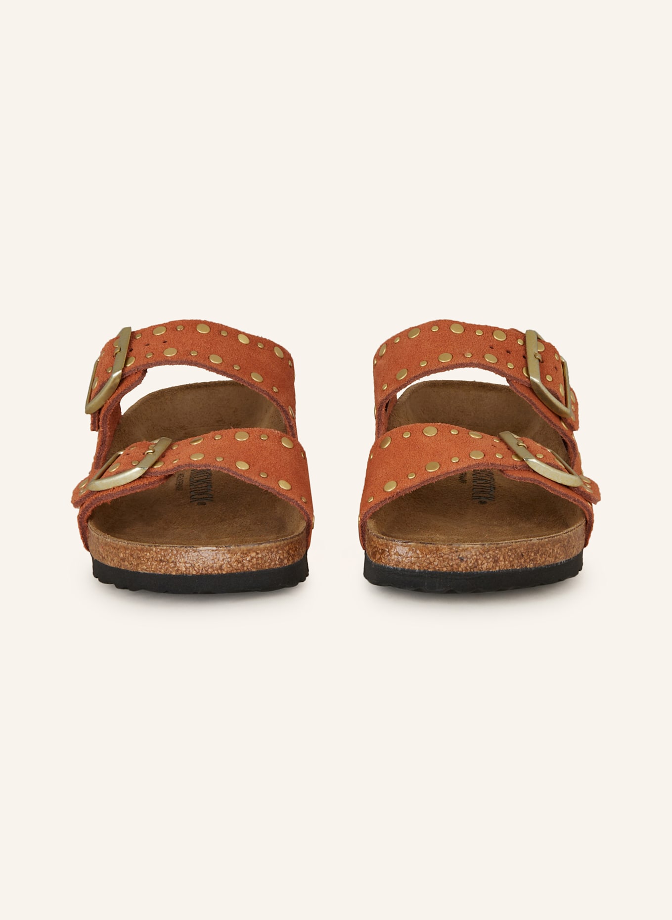 BIRKENSTOCK Pantoletten ARIZONA RIVET BORDER, Farbe: COGNAC/ GOLD (Bild 3)