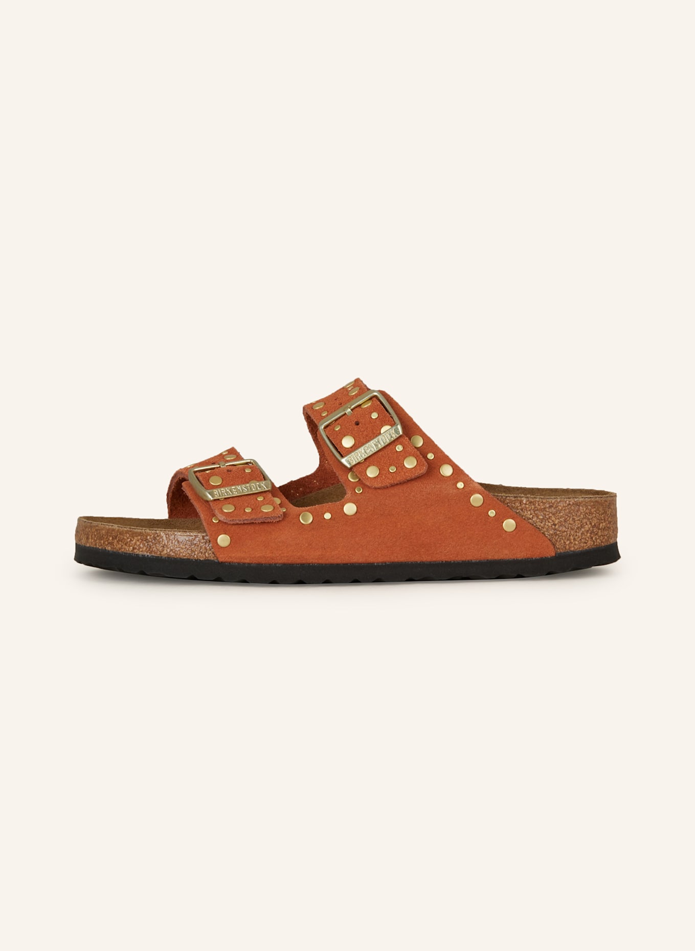 BIRKENSTOCK Pantoletten ARIZONA RIVET BORDER, Farbe: COGNAC/ GOLD (Bild 4)