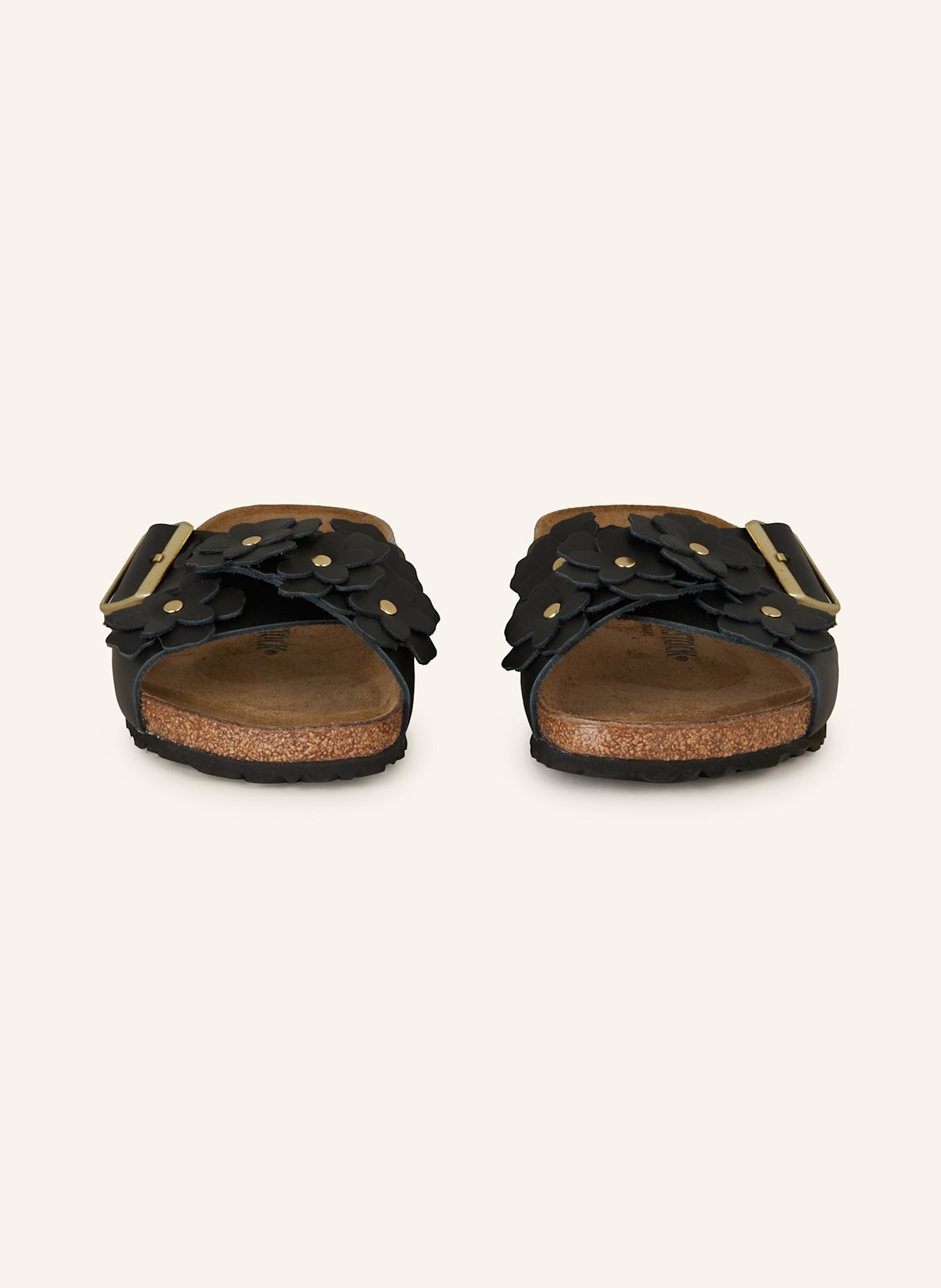 BIRKENSTOCK Pantoletten SIENA FLOWERS LE: SCHWARZ