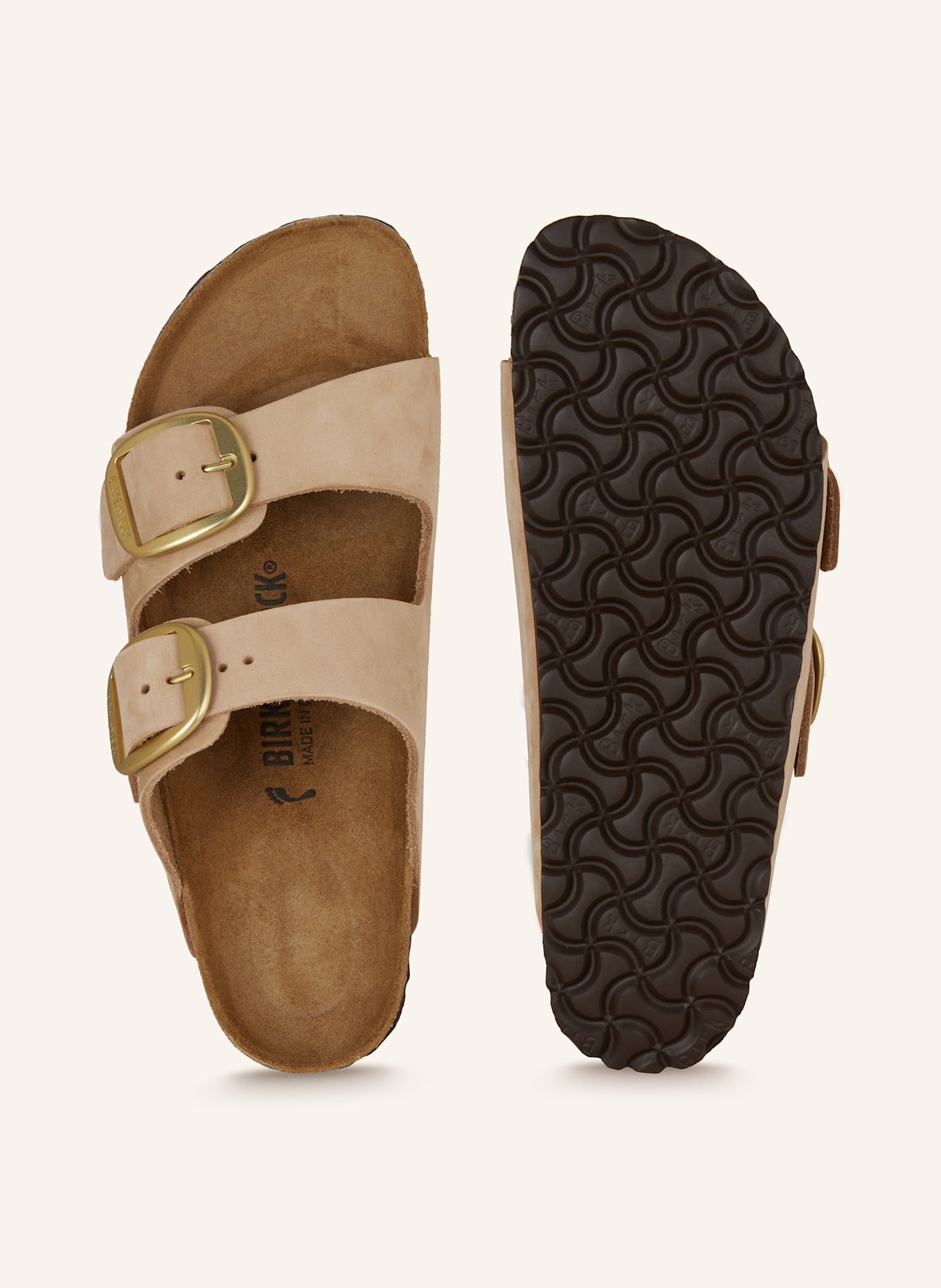 BIRKENSTOCK Pantoletten ARIZONA BIG BUCKLE LENB, Farbe: HELLBRAUN (Bild 5)