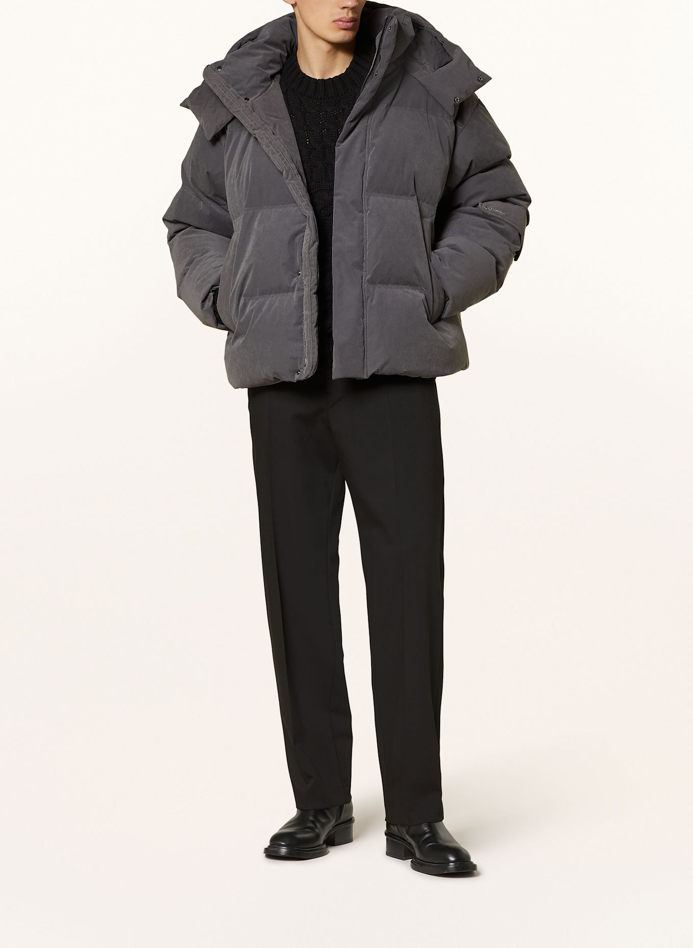 HOLZWEILER NAVRIK down Zip jacket with detachable hood, Color: GRAY (Image 2)