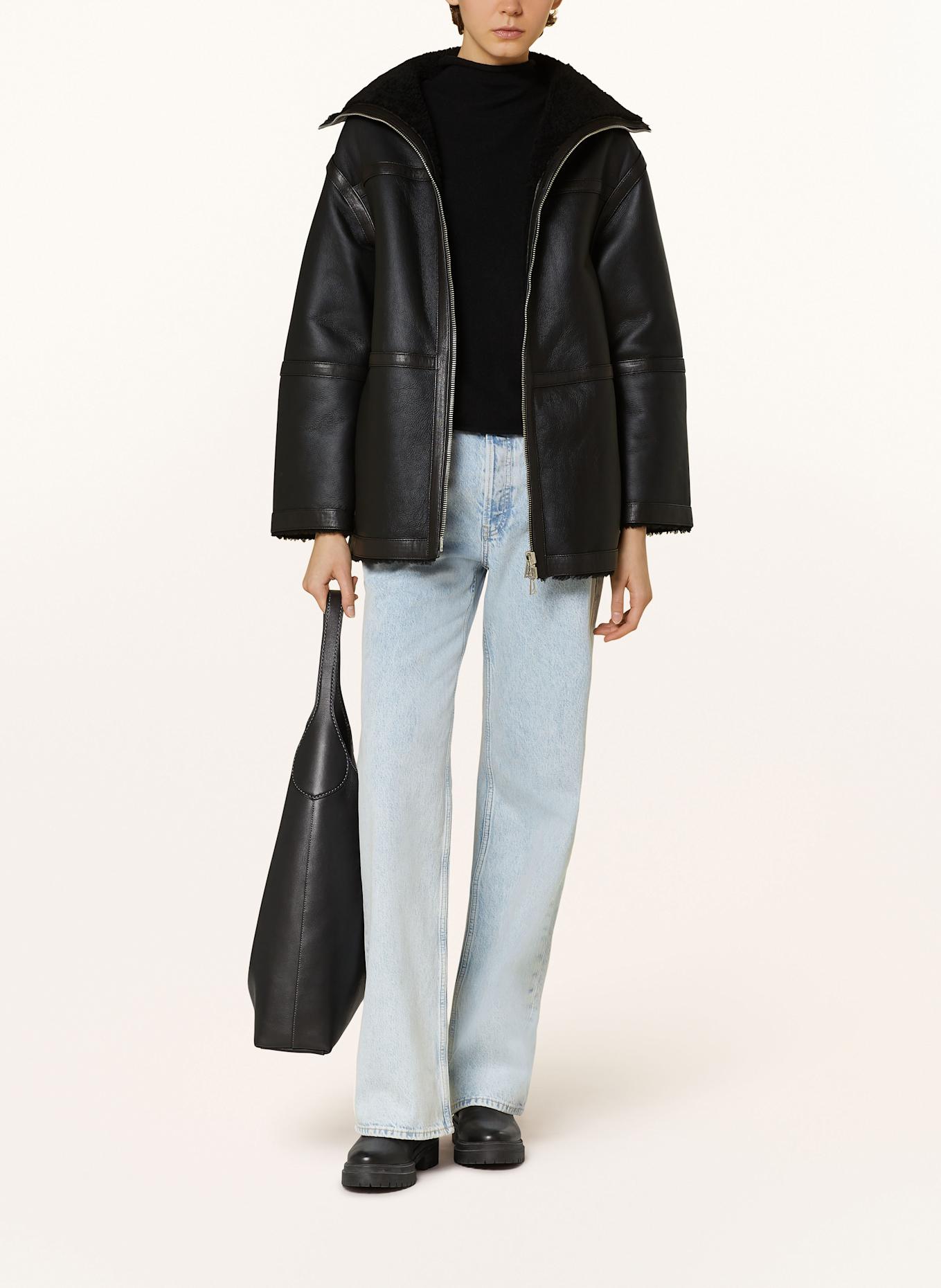 BELSTAFF Lederjacke: SCHWARZ