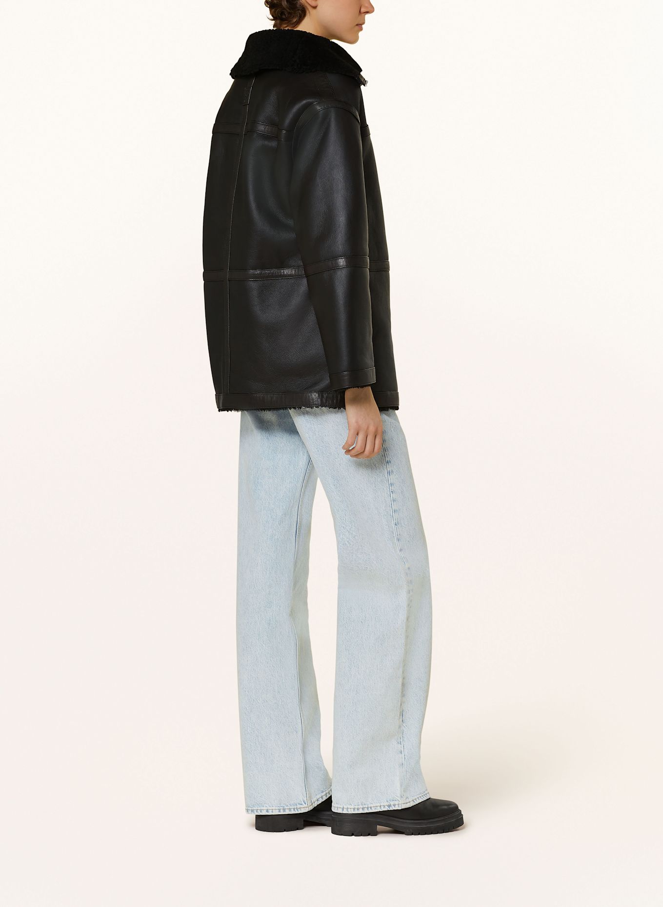 BELSTAFF Lederjacke: SCHWARZ