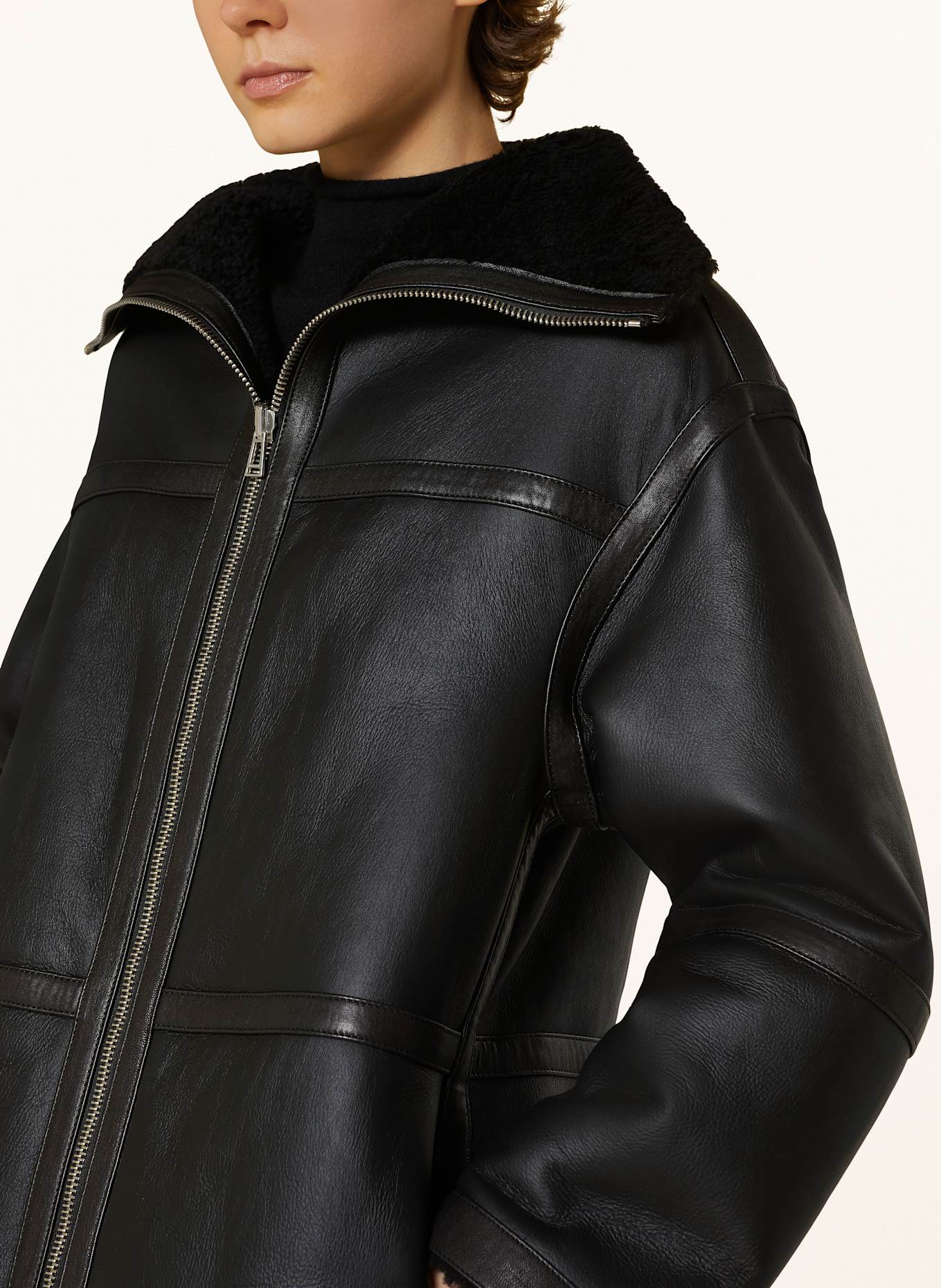 BELSTAFF Lederjacke: SCHWARZ