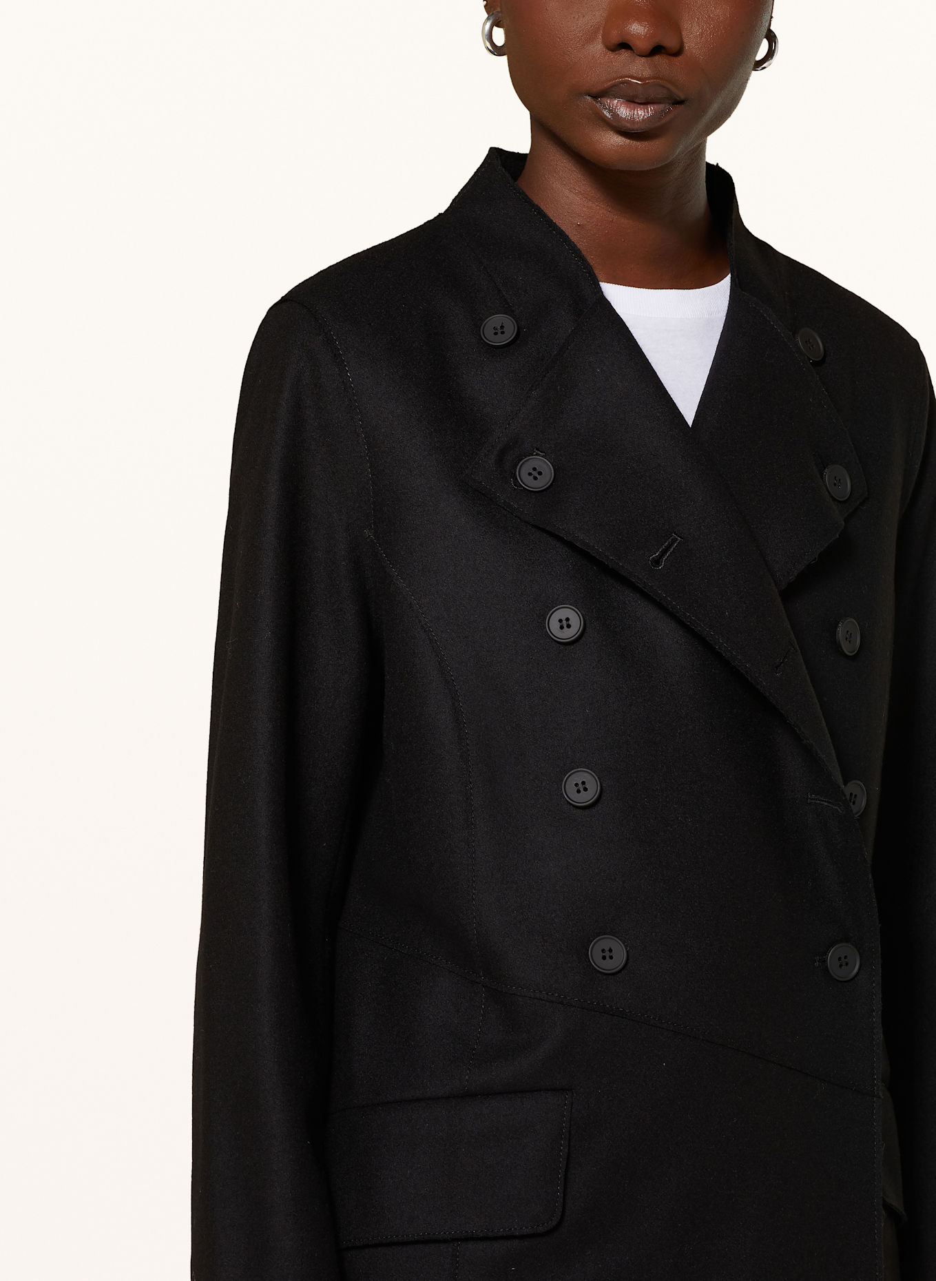All saints black wool coat hot sale