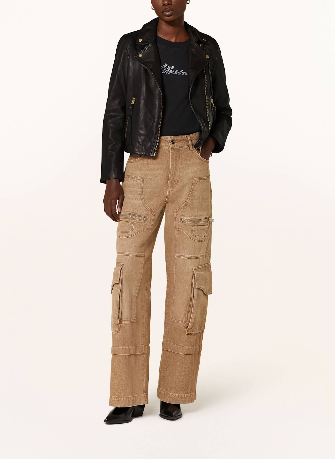 ALLSAINTS Lederjacke DALBY: SCHWARZ