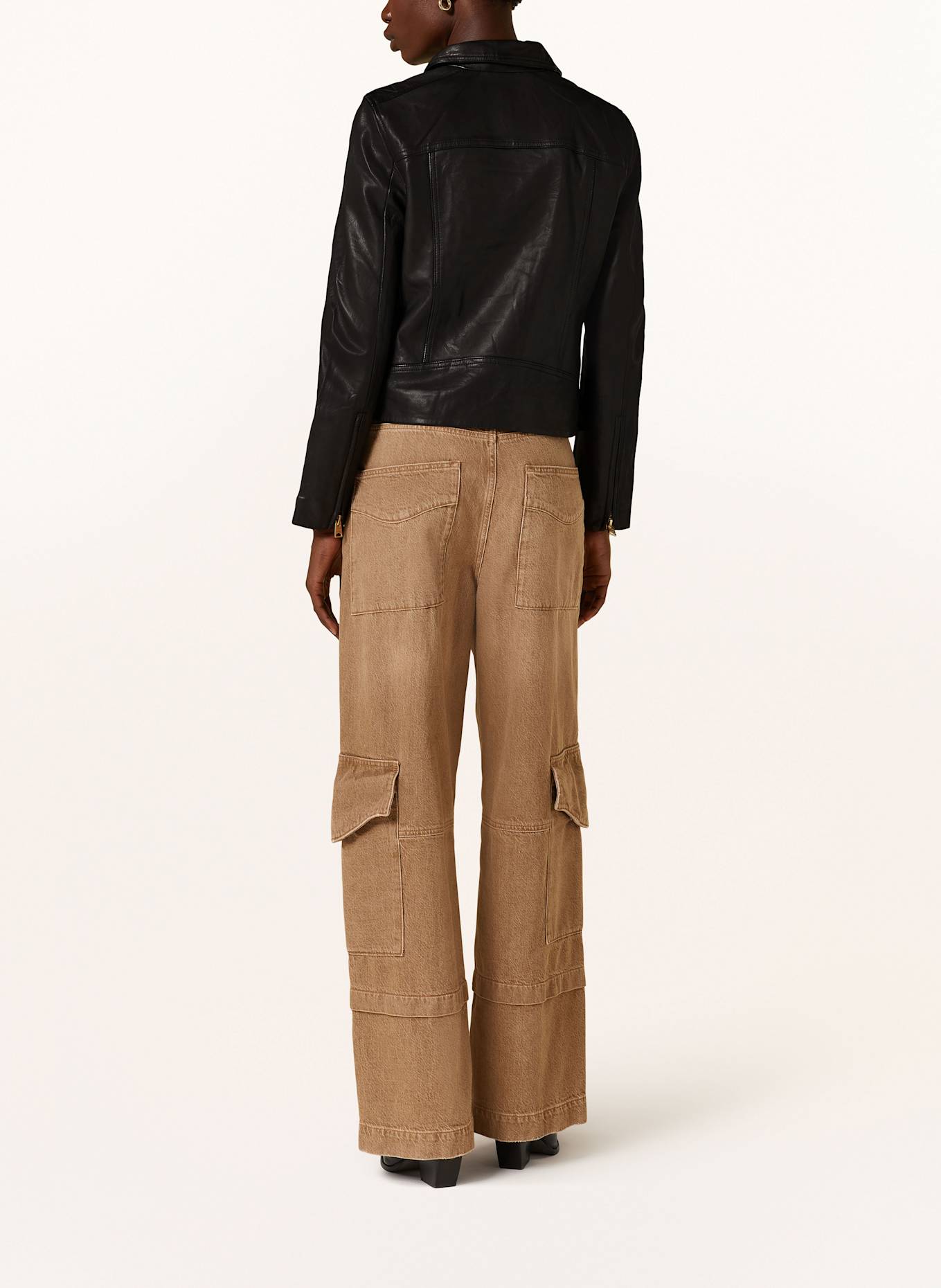 ALLSAINTS Lederjacke DALBY: SCHWARZ