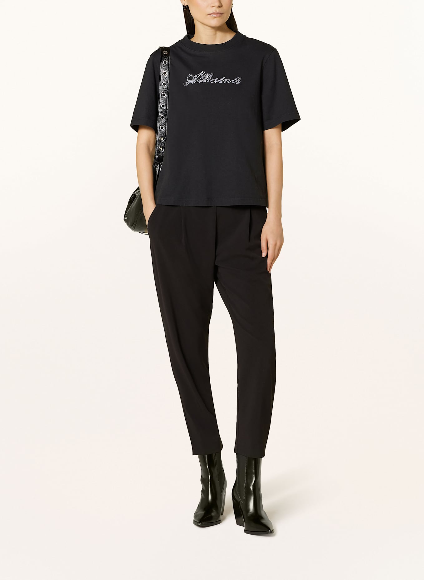 ALLSAINTS ALEIDA TRI trousers: BLACK