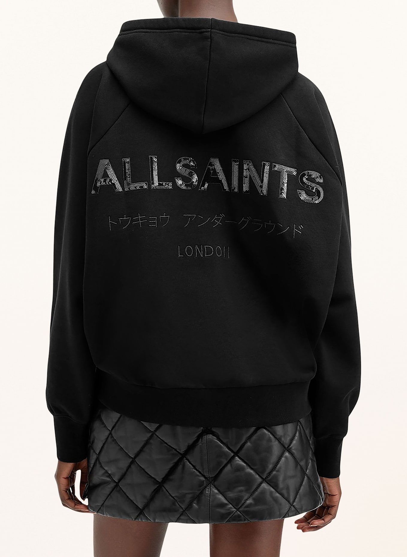 ALLSAINTS Sweat à capuche TALON UNDRGRND avec paillettes: NOIR