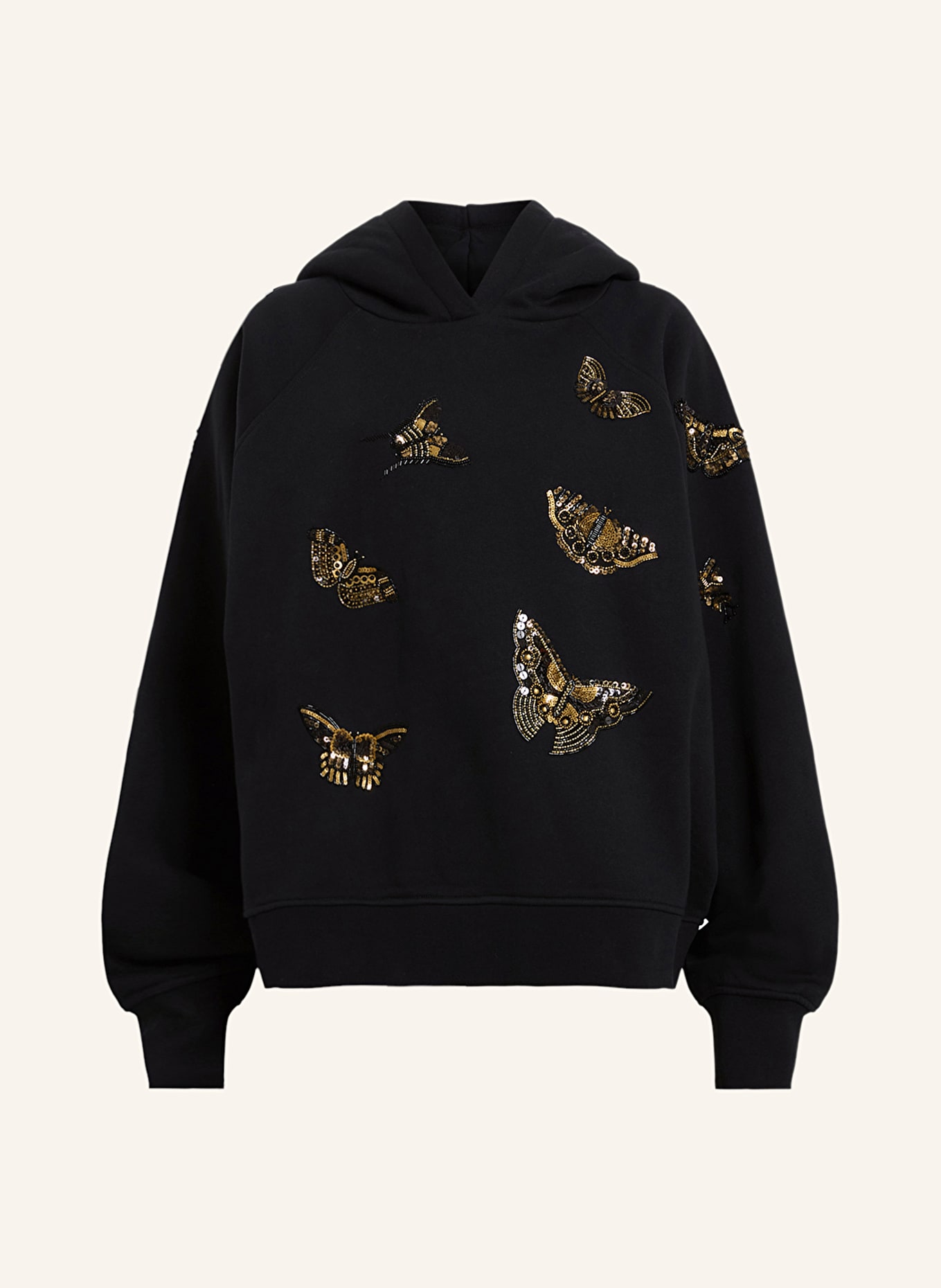 ALLSAINTS Hoodie TALON mit Pailletten und Schmucksteinen