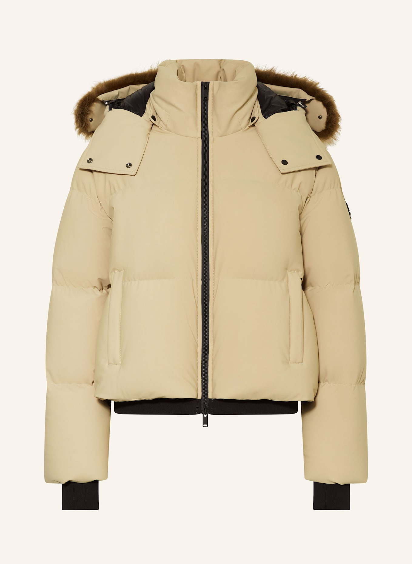 MOOSE KNUCKLES MISTI PUFFER down jacket with detachable hood, Color: LIGHT BROWN (Image 1)