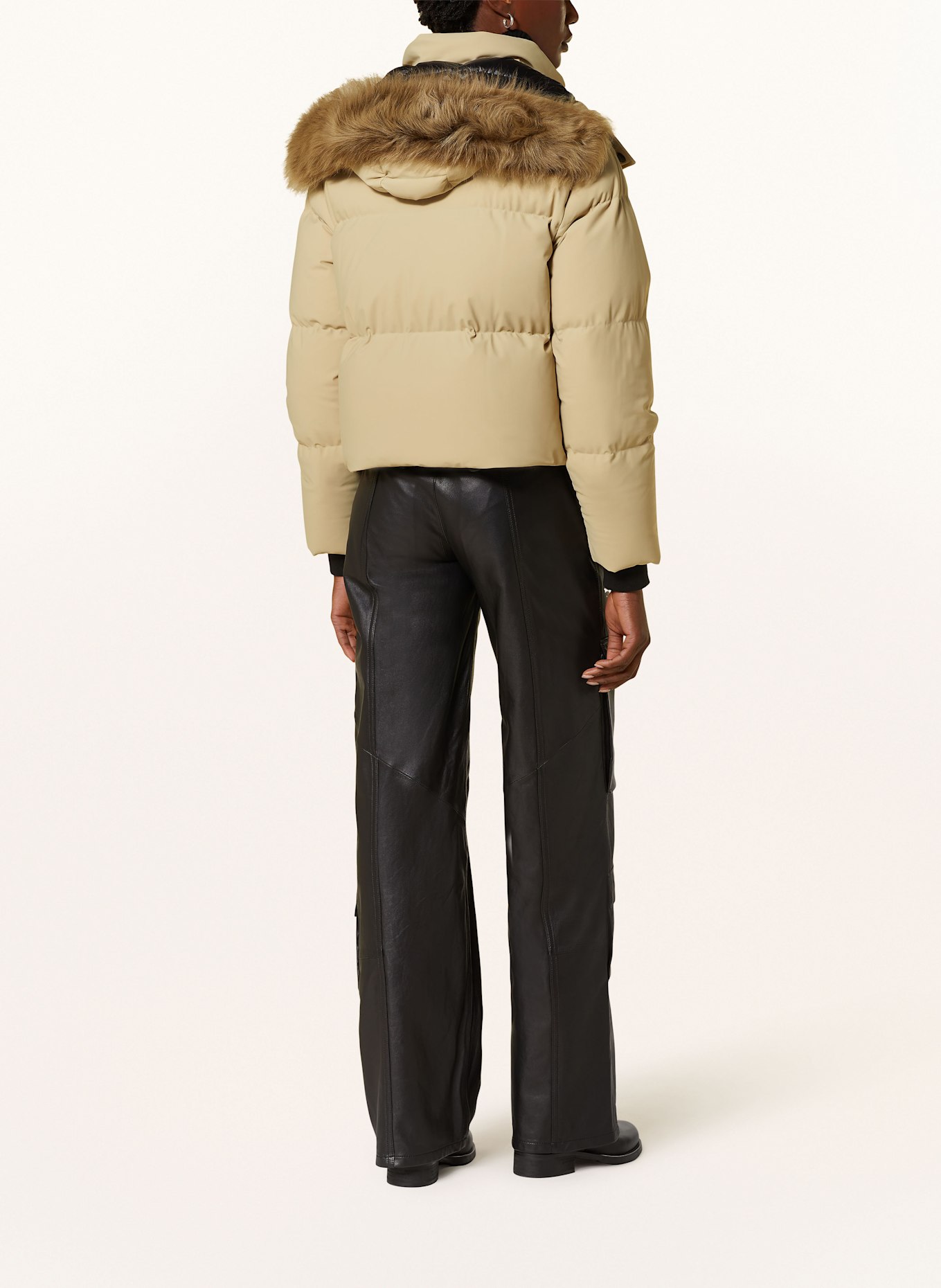 MOOSE KNUCKLES MISTI PUFFER down jacket with detachable hood, Color: LIGHT BROWN (Image 3)