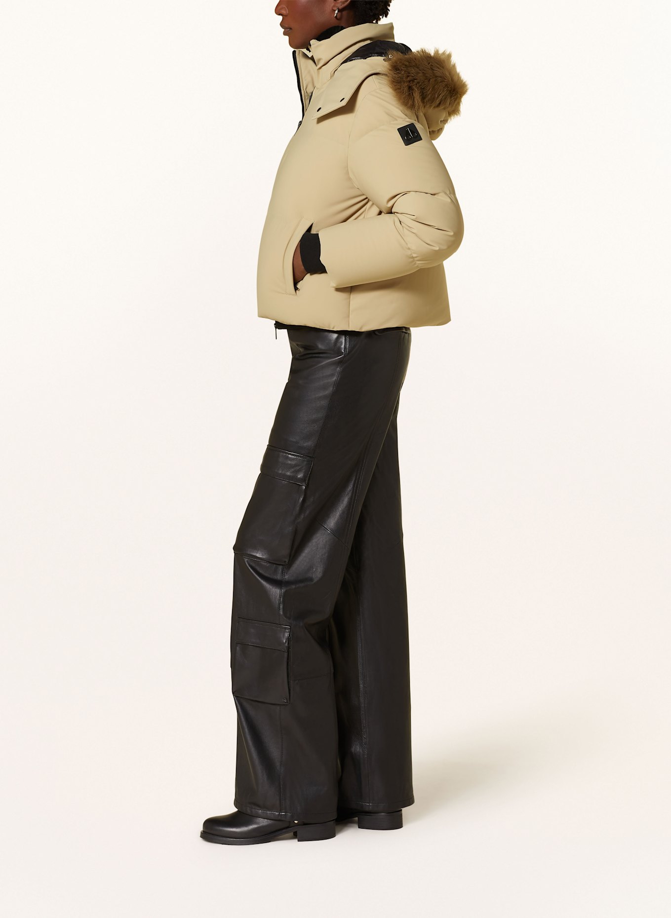 MOOSE KNUCKLES MISTI PUFFER down jacket with detachable hood, Color: LIGHT BROWN (Image 4)