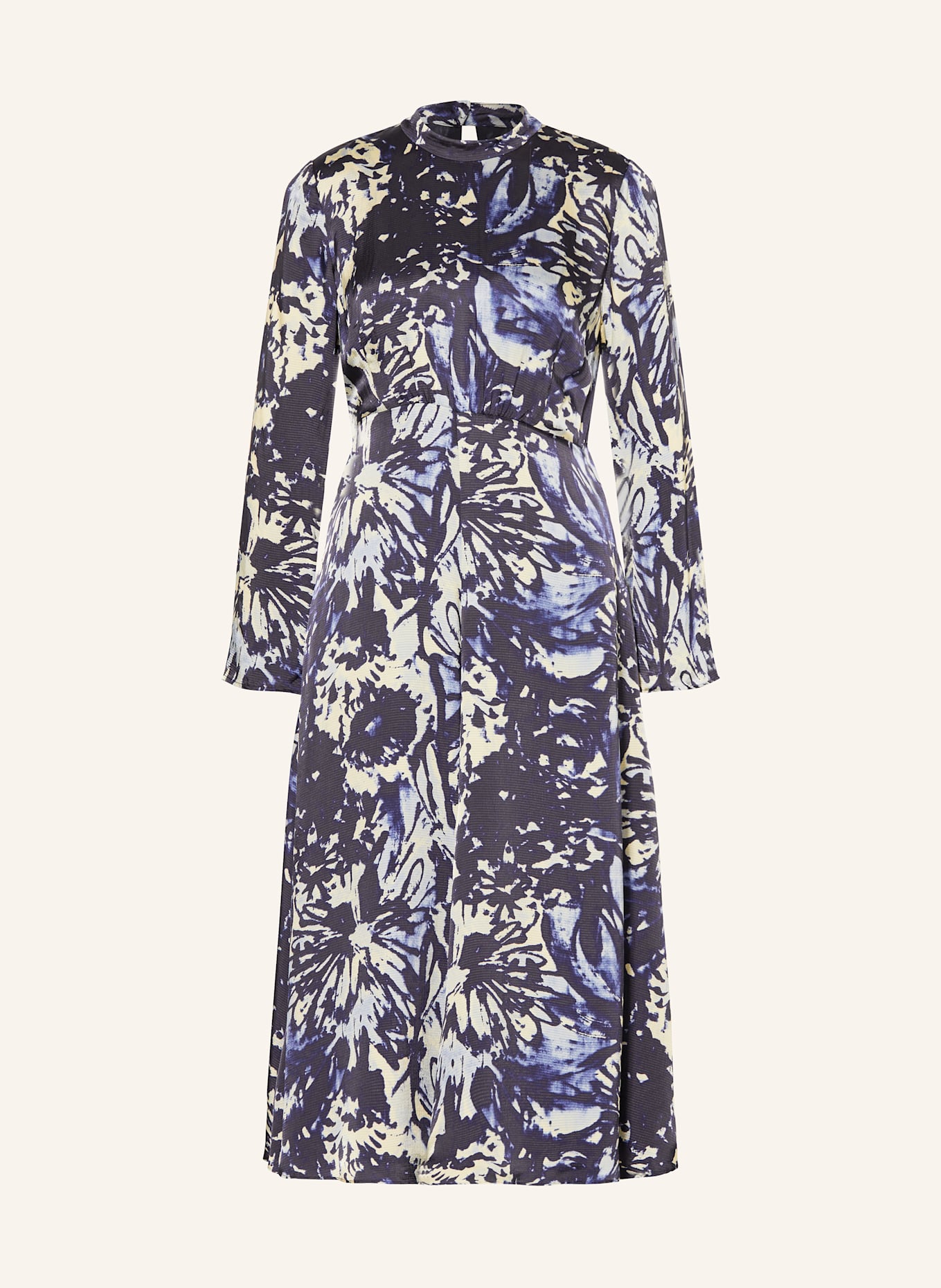 WHISTLES Satin dress, Color: LoveShackFancy ruffle-panel dress Plus Kurzärmliges T-Shirt mit Monogrammlogo in Schwarz (Image 1)