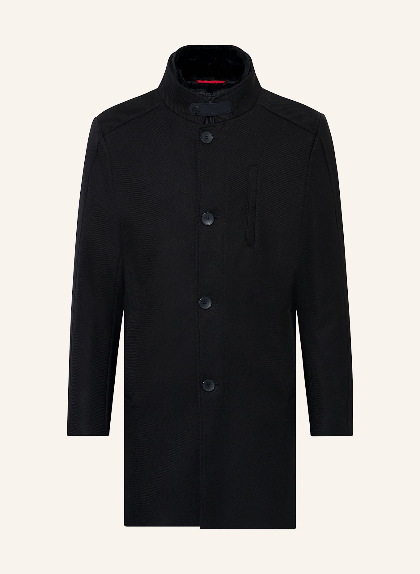 CINQUE CIARSENAL coat with removable panel: BLACK