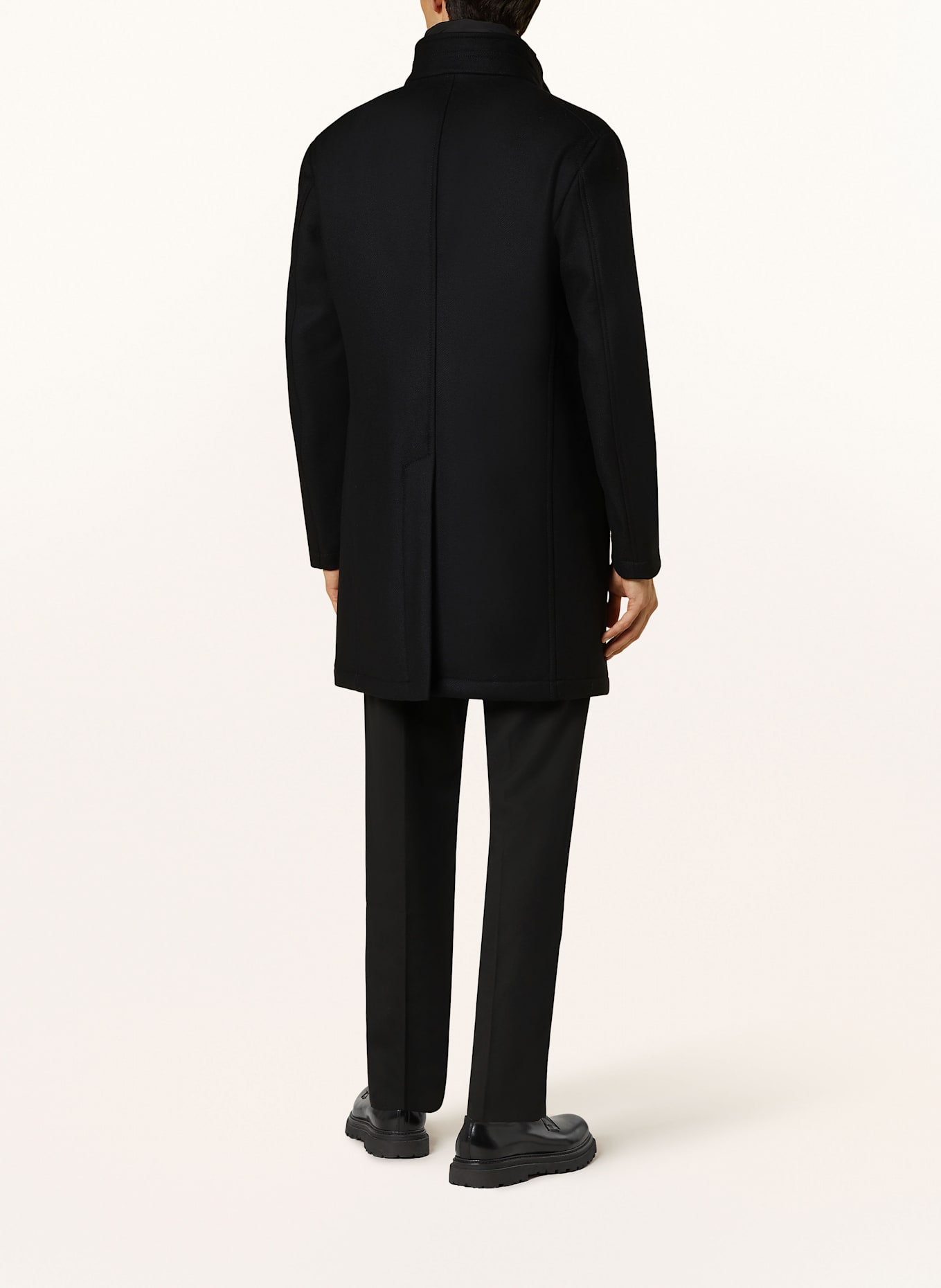 CINQUE CIARSENAL coat with removable panel: BLACK