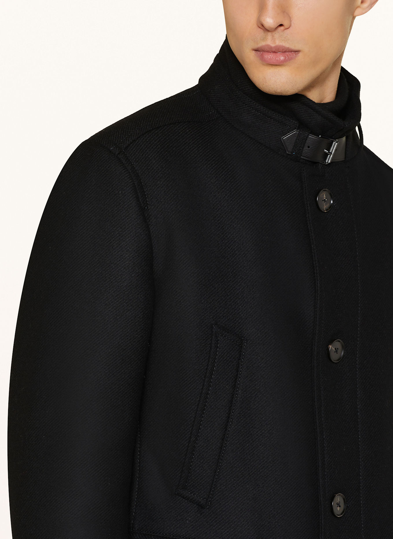 CINQUE CIARSENAL coat with removable panel: BLACK