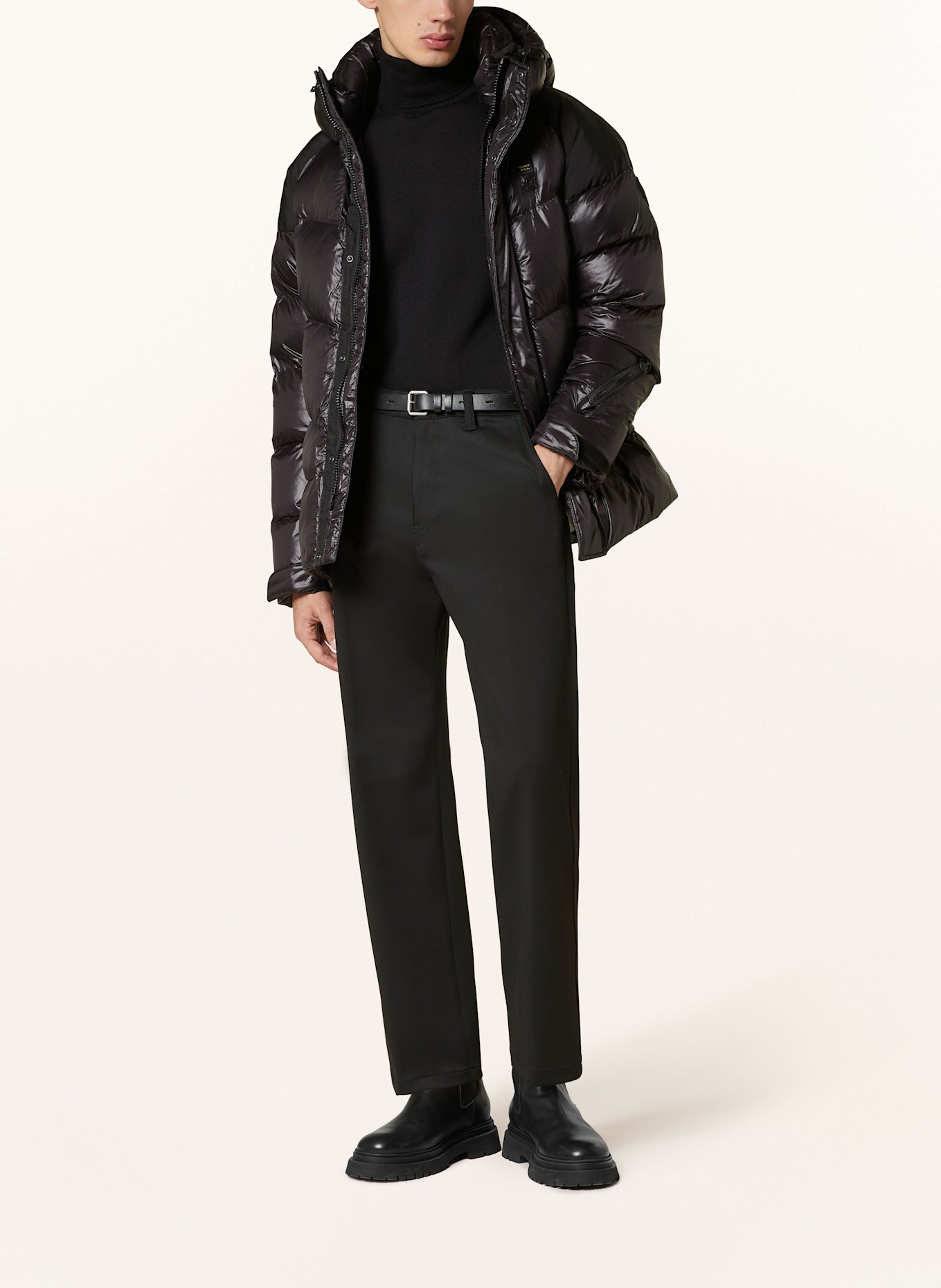 Blauer Steppjacke mit DUPONT™ SORONA®-Isolierung: SCHWARZ