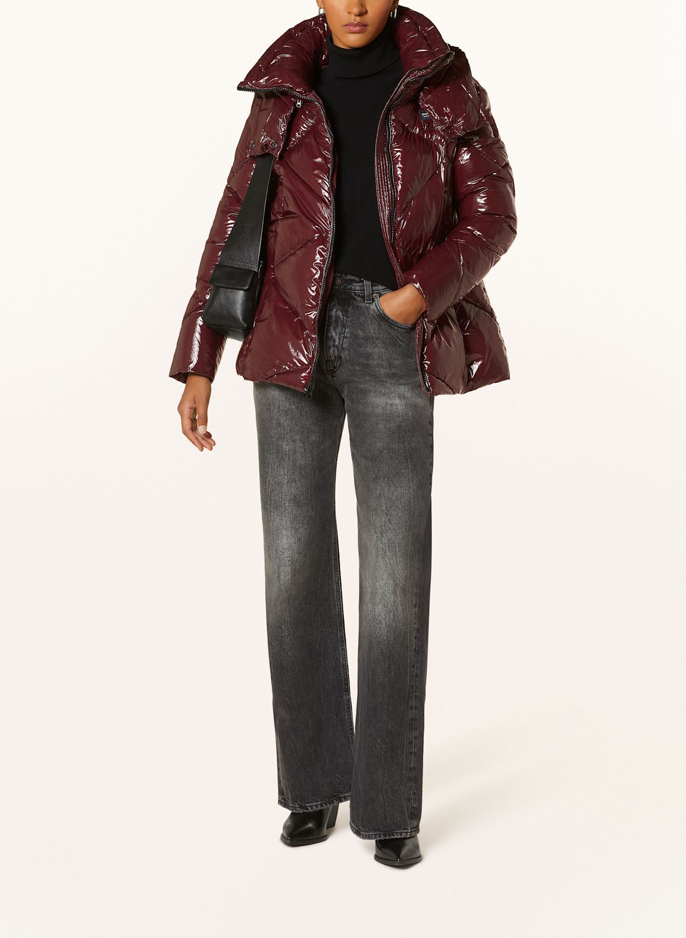 Blauer Steppjacke MALIA mit abnehmbarer Kapuze: DUNKELROT