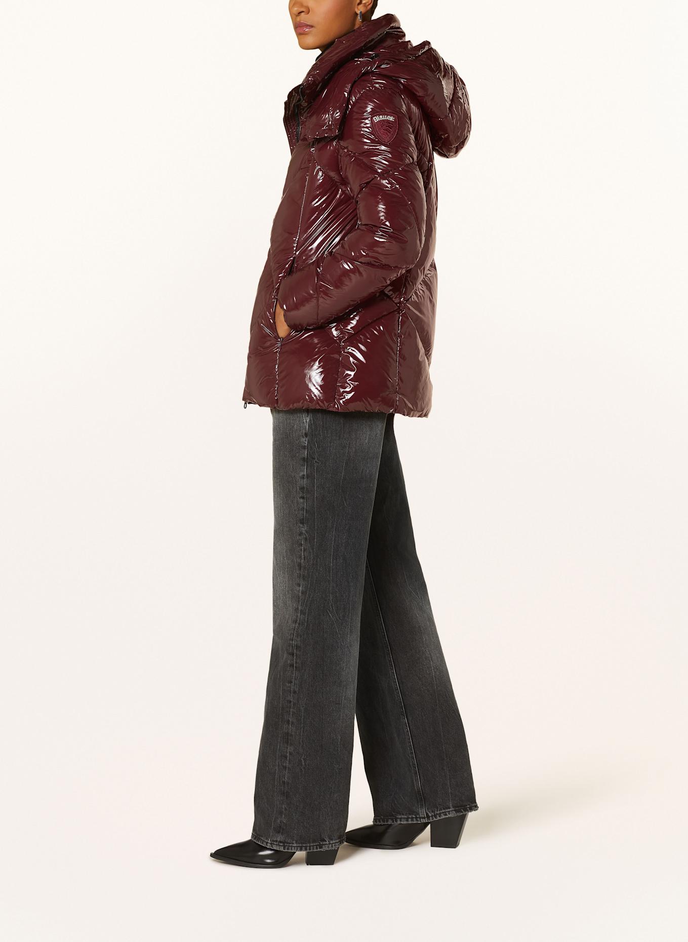 Blauer Steppjacke MALIA mit abnehmbarer Kapuze: DUNKELROT