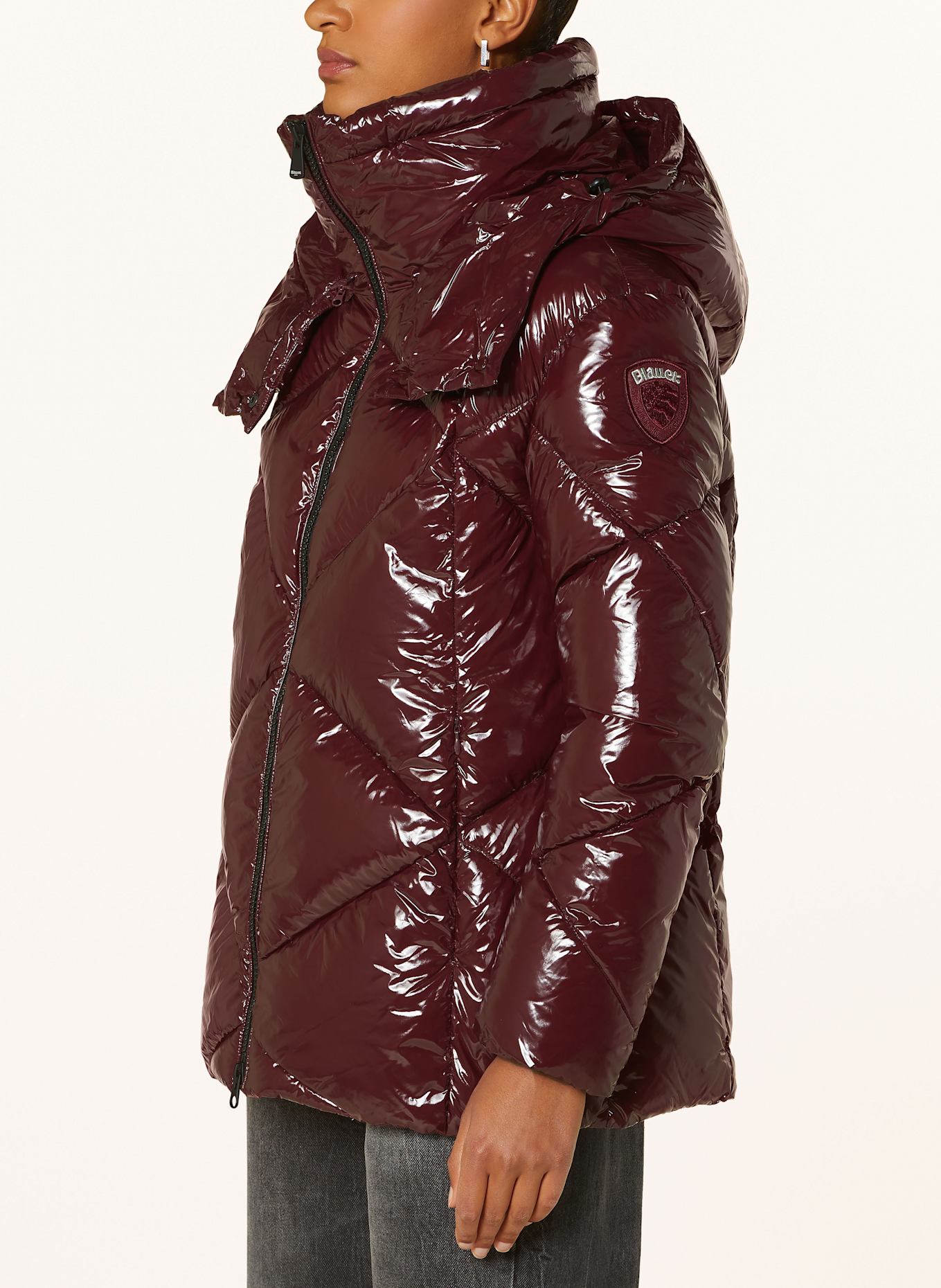 Blauer Steppjacke MALIA mit abnehmbarer Kapuze: DUNKELROT