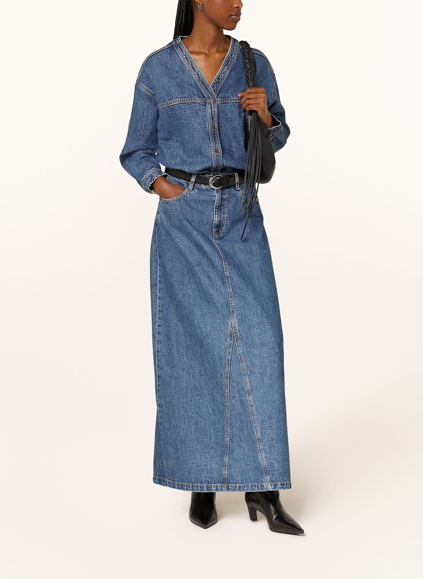ICHI Jeansrock IHAVENY: 200339 Medium blue