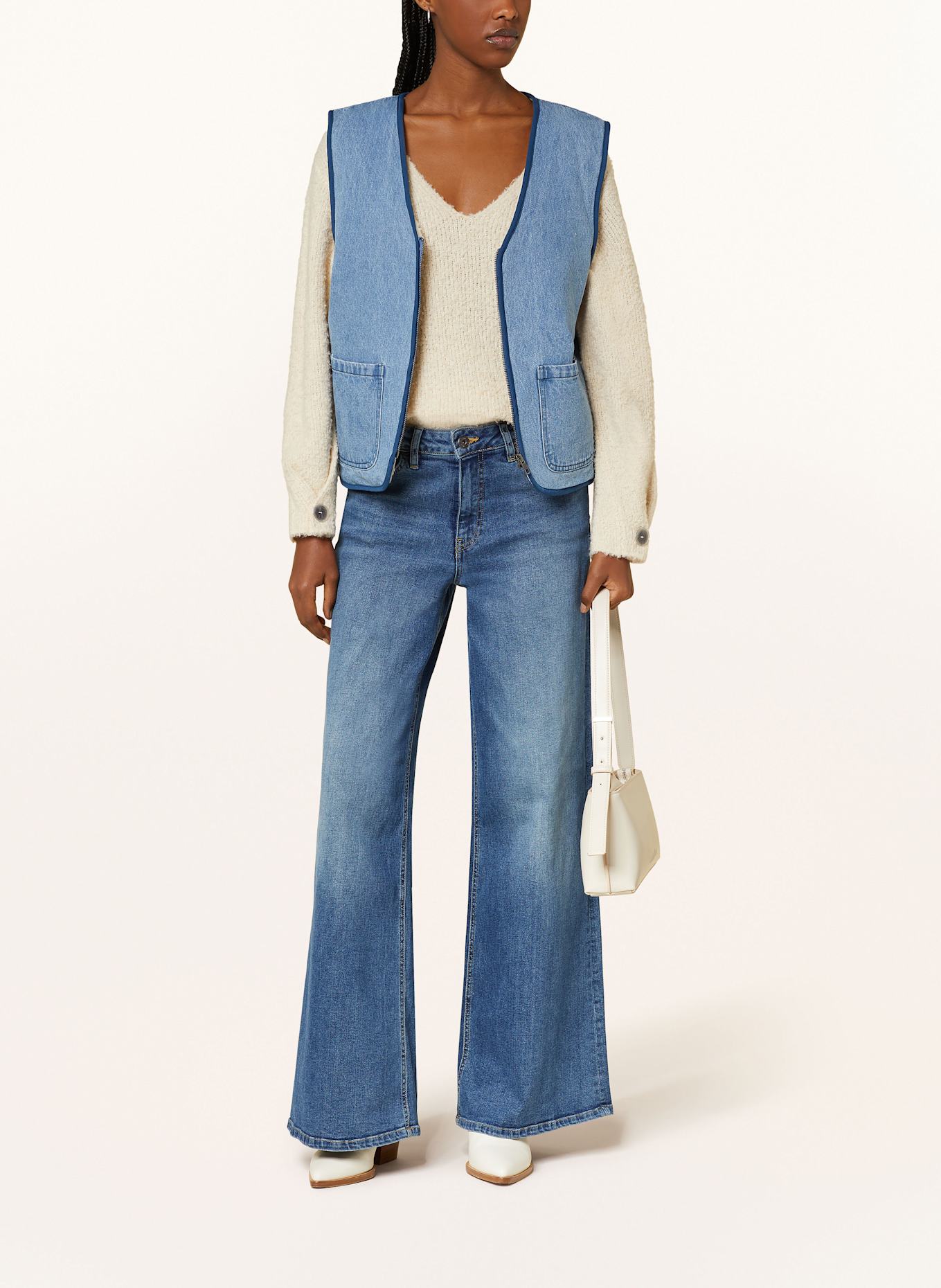 ICHI IHHIRAMO denim vest: BLUE