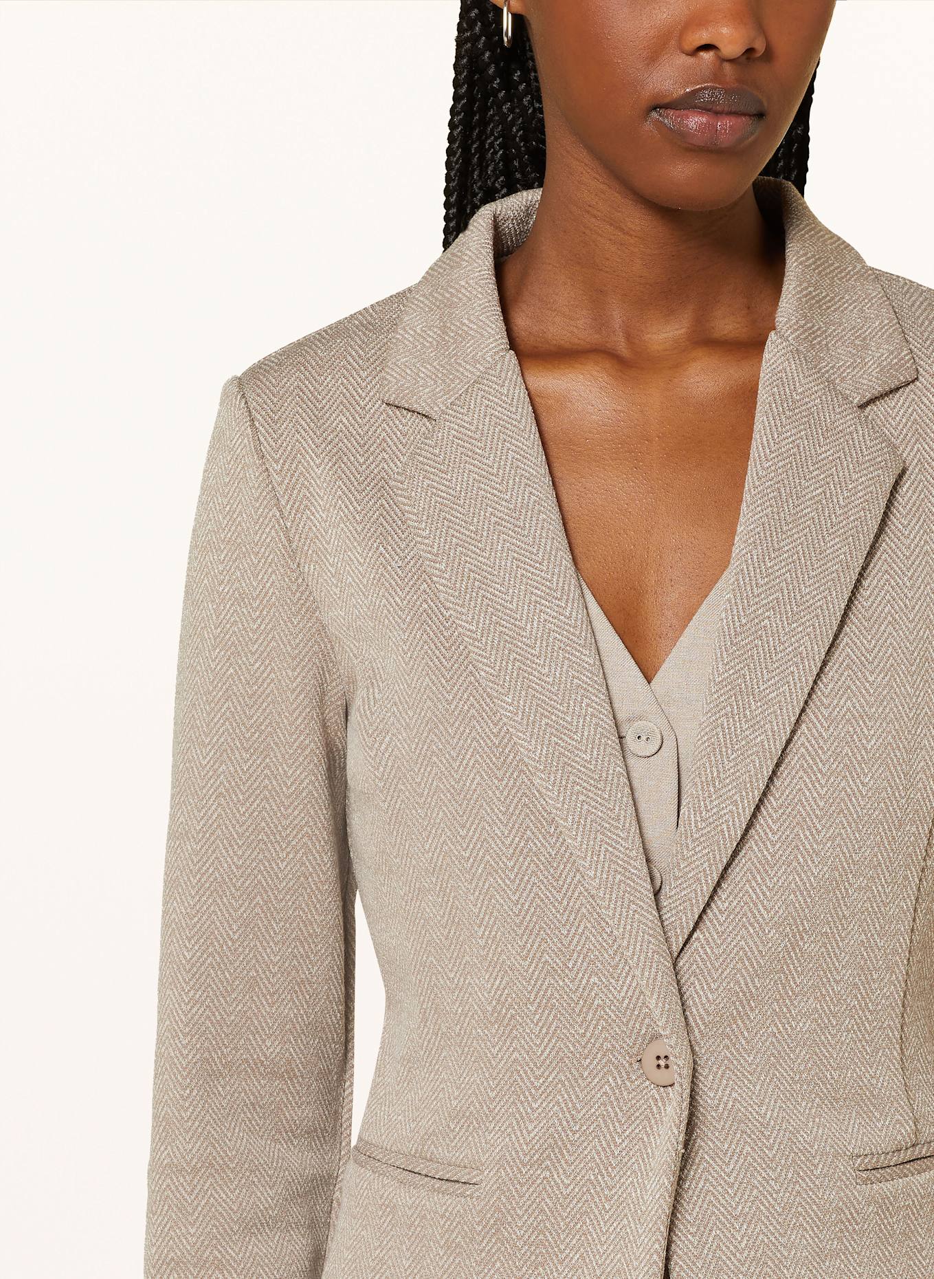 ICHI Jacquard blazer IHKATE: BROWN / CREAM